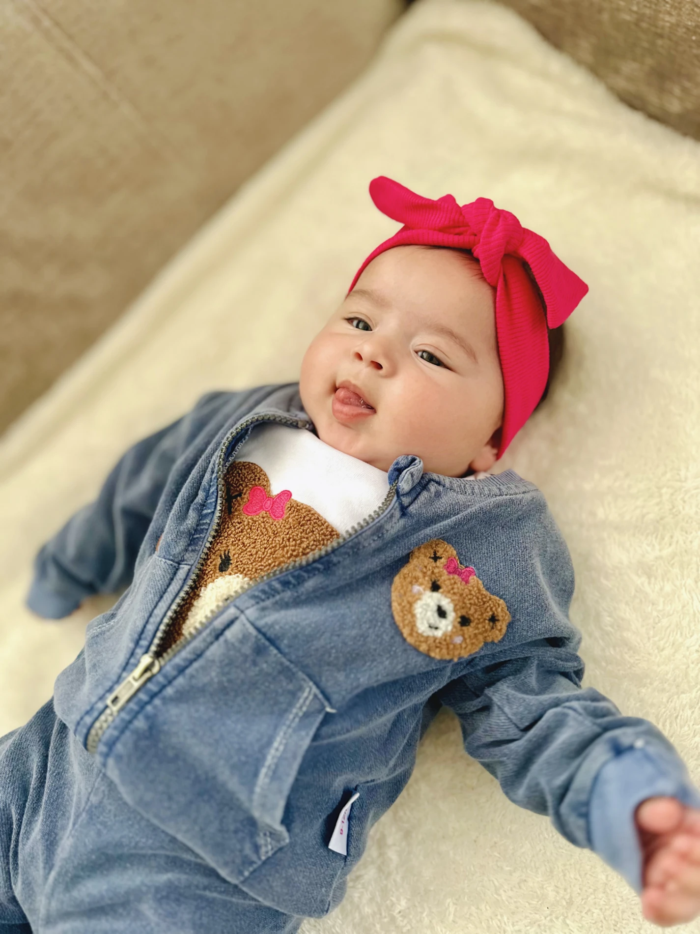 Teddy Nakışlı Kot Ceketli Premium Kalite 3’lü Takım