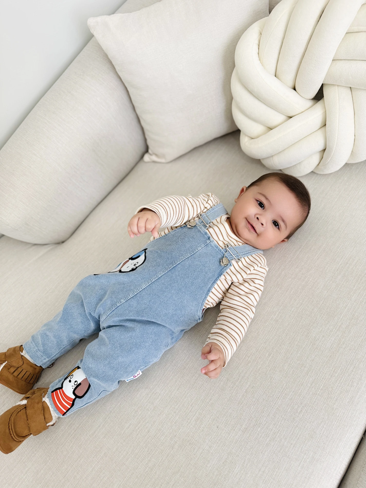 Cute Dog  Desenli %100 Pamuk Likralı Kot 2’li Takım