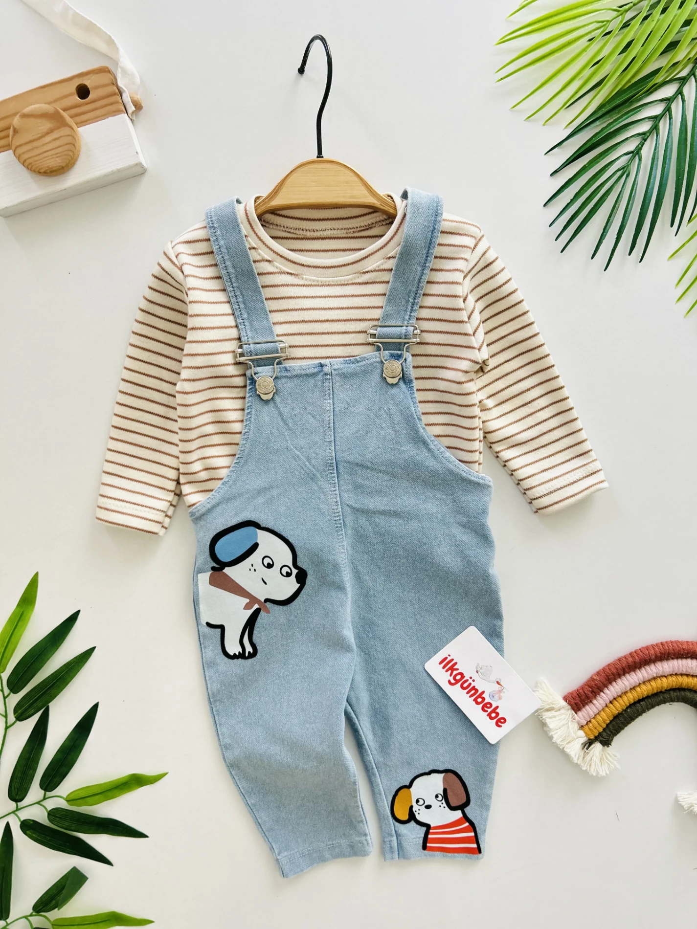 Cute Dog  Desenli %100 Pamuk Likralı Kot 2’li Takım