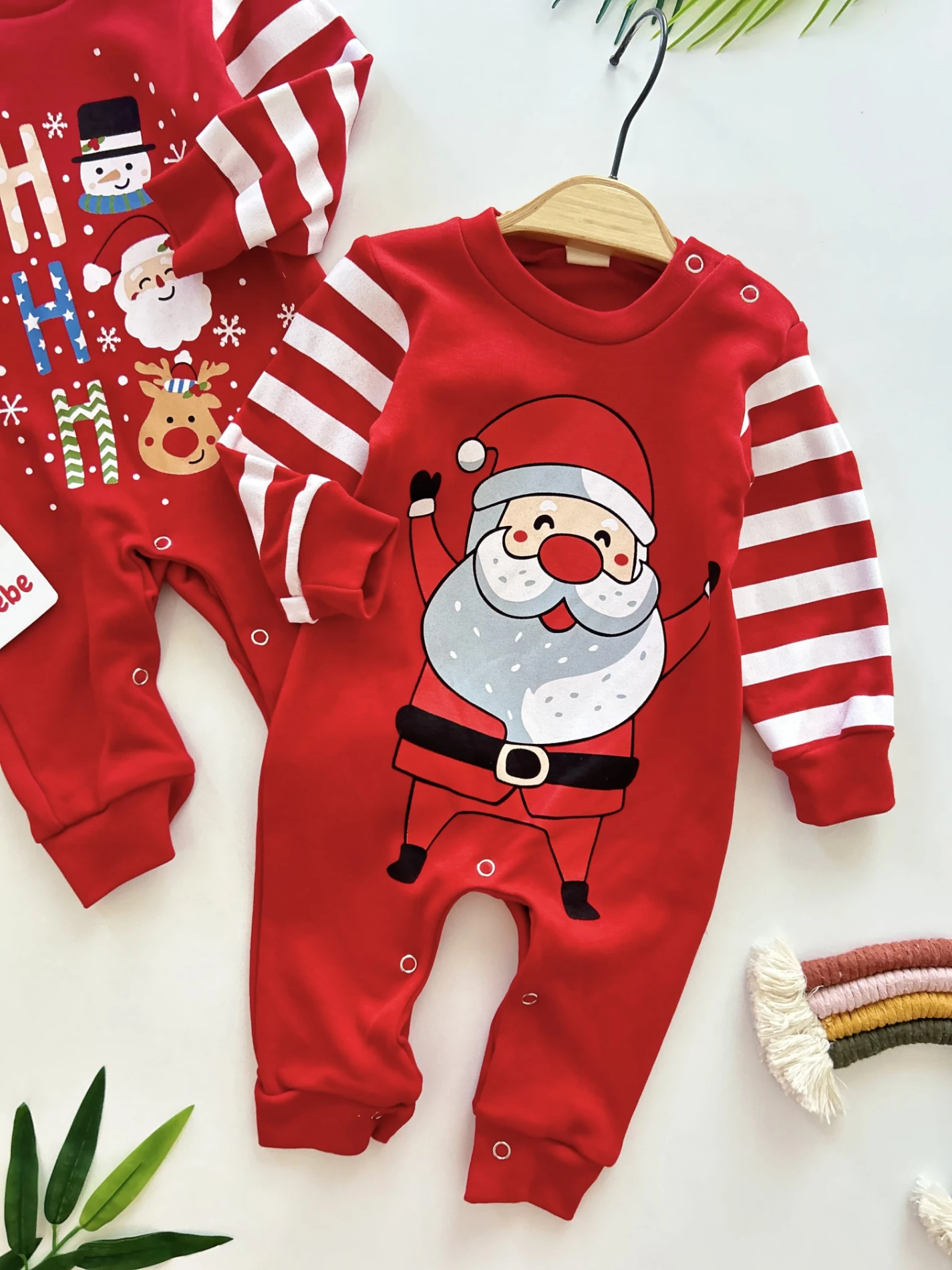 Yılbaşı Temalı %100 Pamuk Şapkalı Tulum