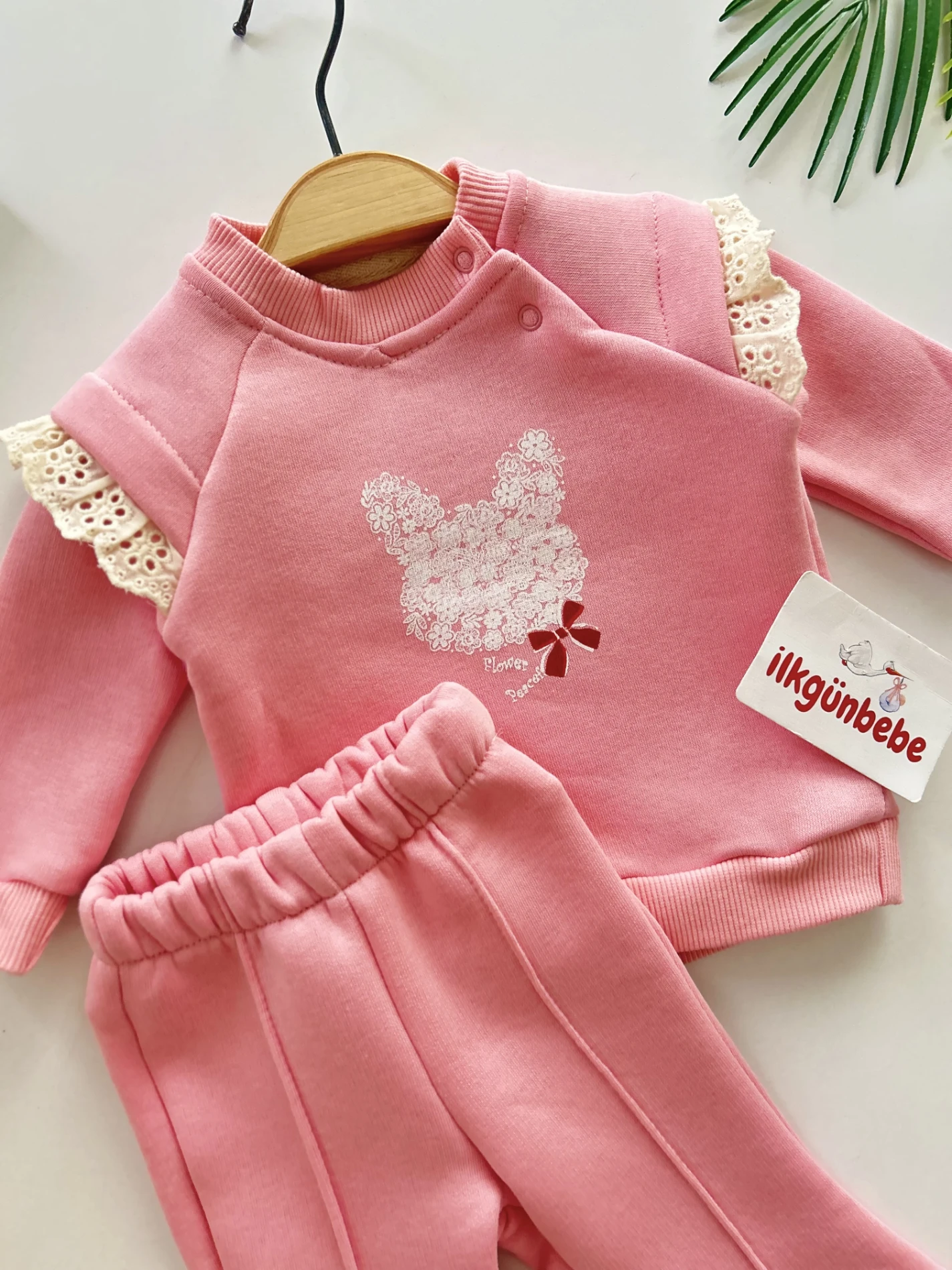 Çiçek Desenli 3 İp Şardonlu Premium Kalite 2’li Takım