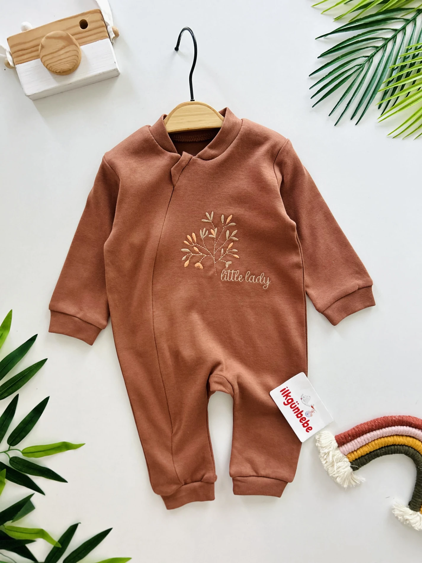 Little Lady %100 Pamuk Fermuarlı Tulum