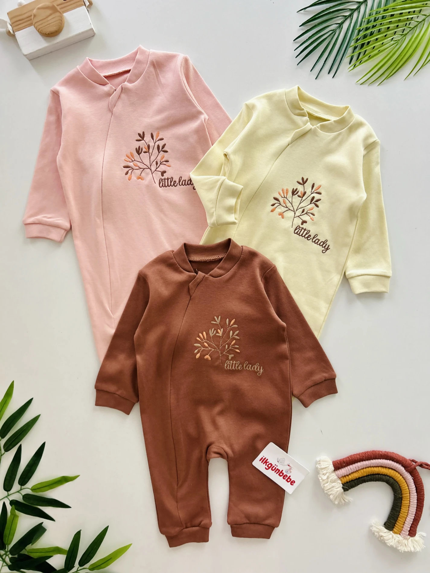 Little Lady %100 Pamuk Fermuarlı Tulum