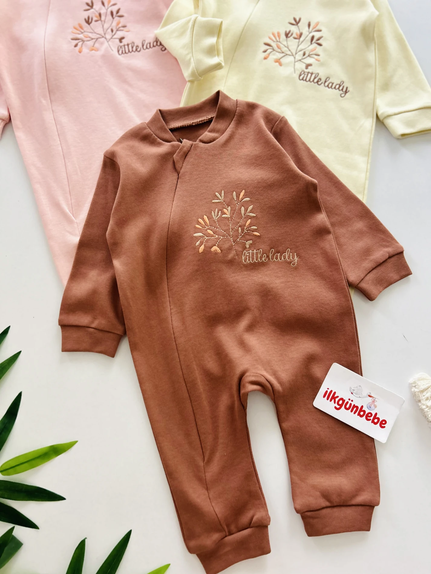 Little Lady %100 Pamuk Fermuarlı Tulum