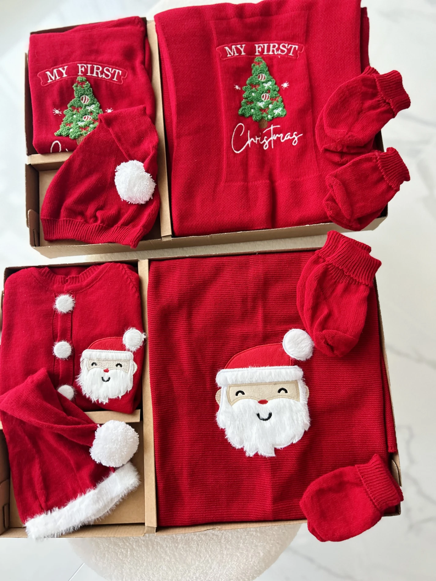 My First Christmas Triko Premium Kalite 5 Parça Yenidoğan Set