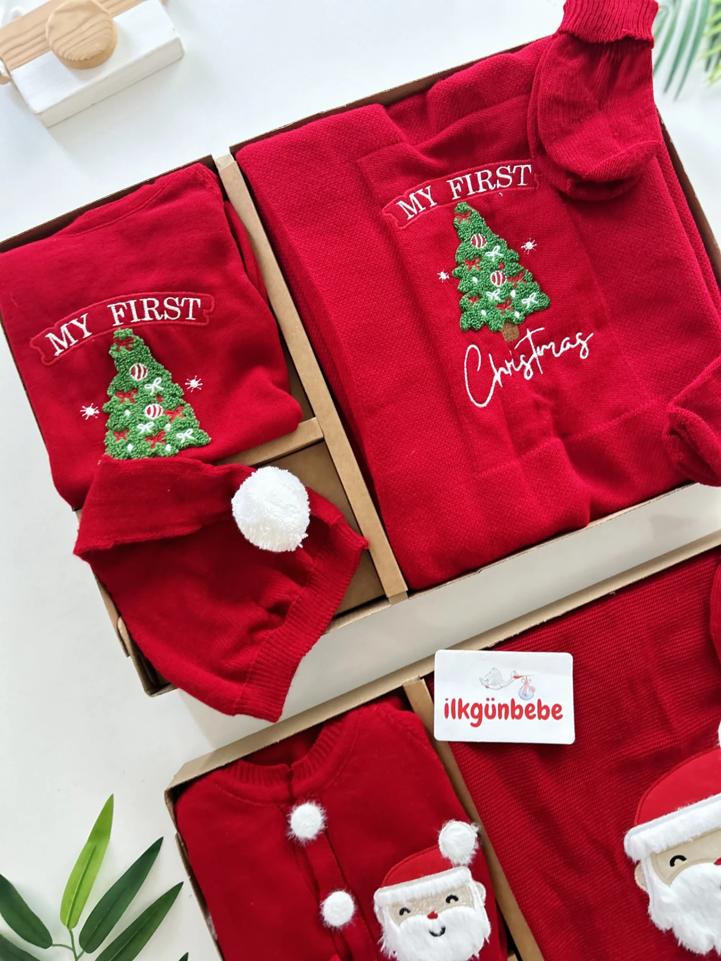 Noel Triko Premium Kalite 5 Parça Yenidoğan Set