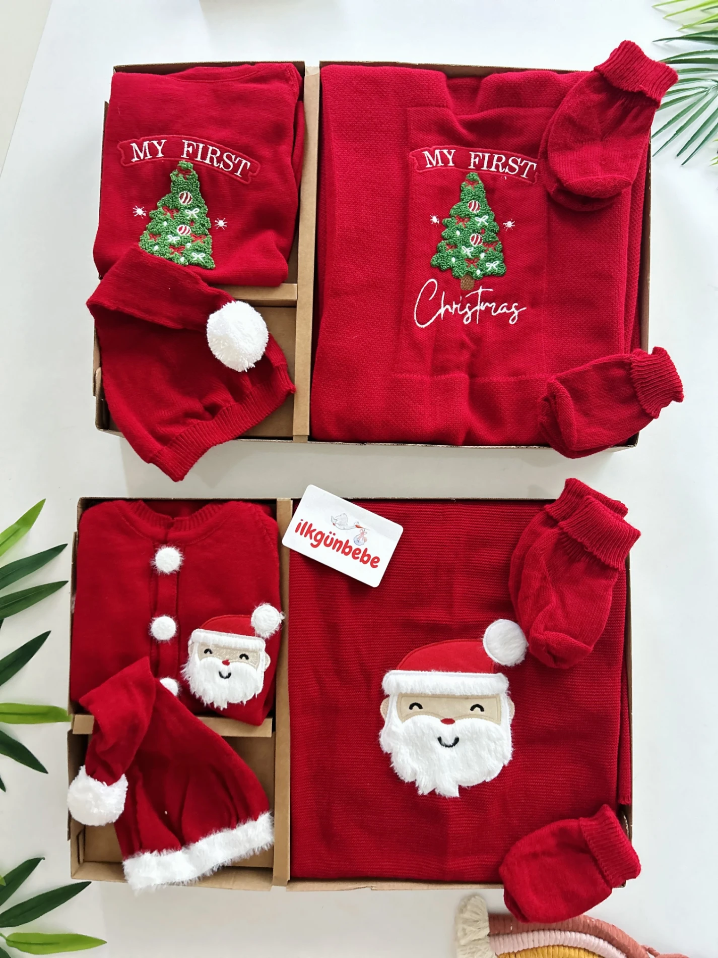 My First Christmas Triko Premium Kalite 5 Parça Yenidoğan Set