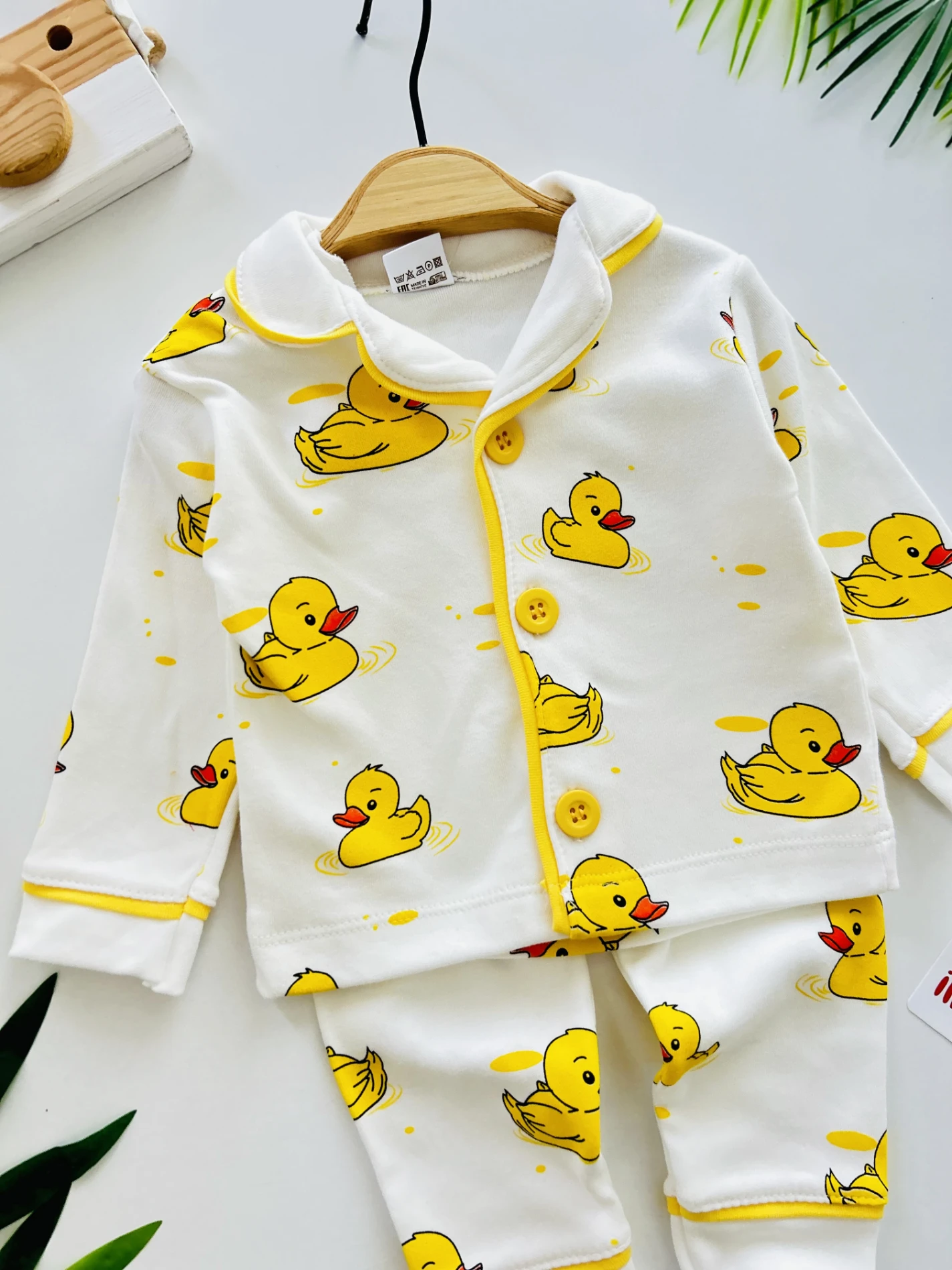 Ördek Bebe Yakalı %100 Pamuk Pijama Takımı