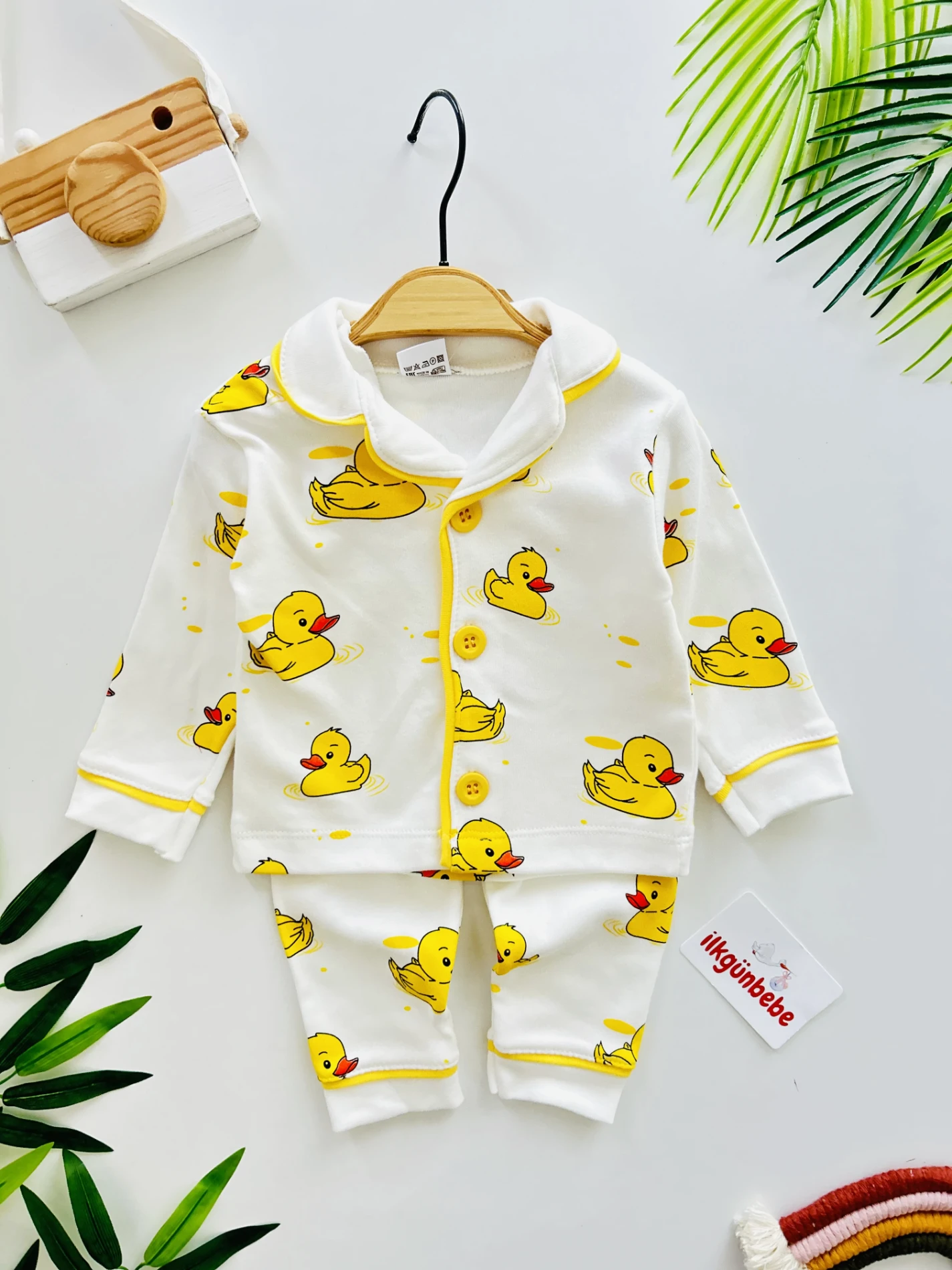 Ördek Bebe Yakalı %100 Pamuk Pijama Takımı