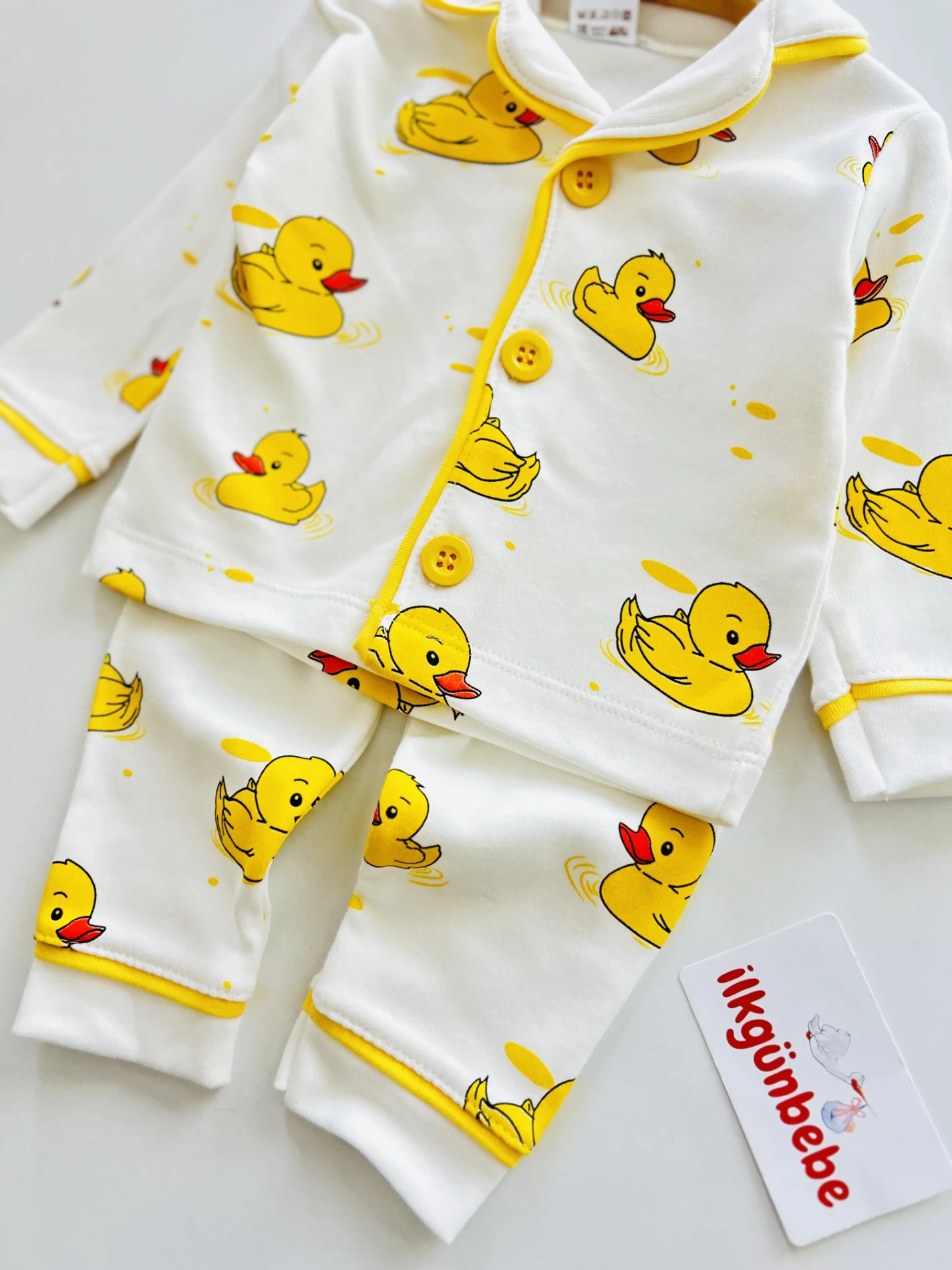 Ördek Bebe Yakalı %100 Pamuk Pijama Takımı