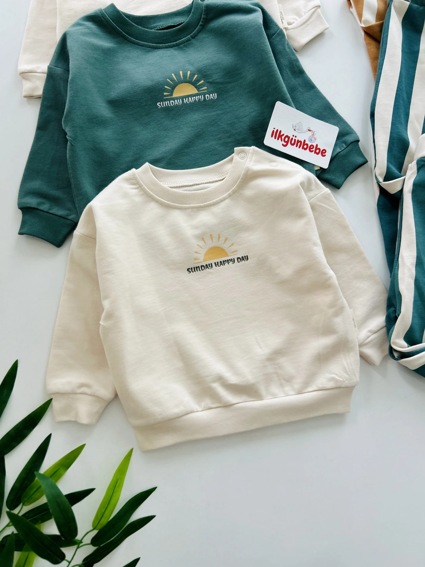 Sunday Happy Day Çizgili %100 Pamuk 2’li Takım 