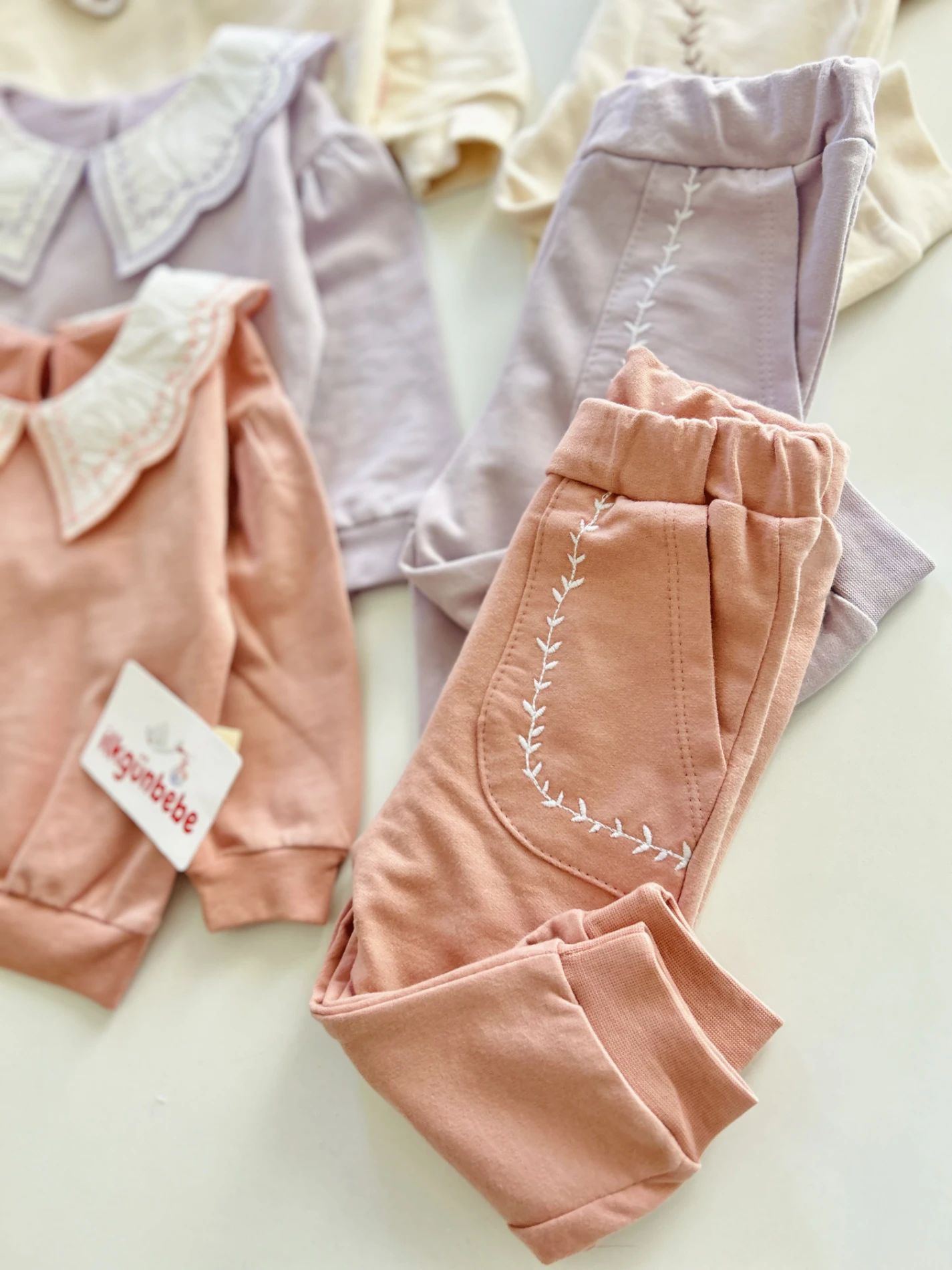 Vintage Yaka %100 Pamuk Premium Kalite 2’li Takım