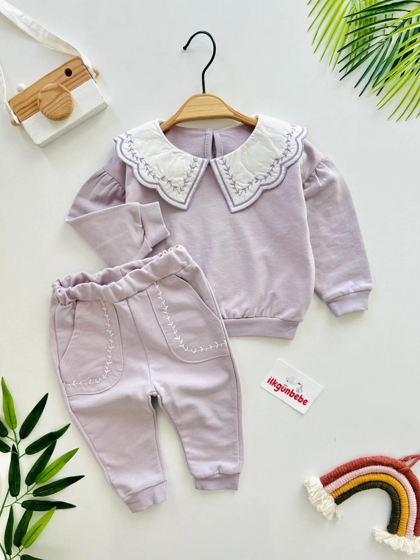 Vintage Yaka %100 Pamuk Premium Kalite 2’li Takım