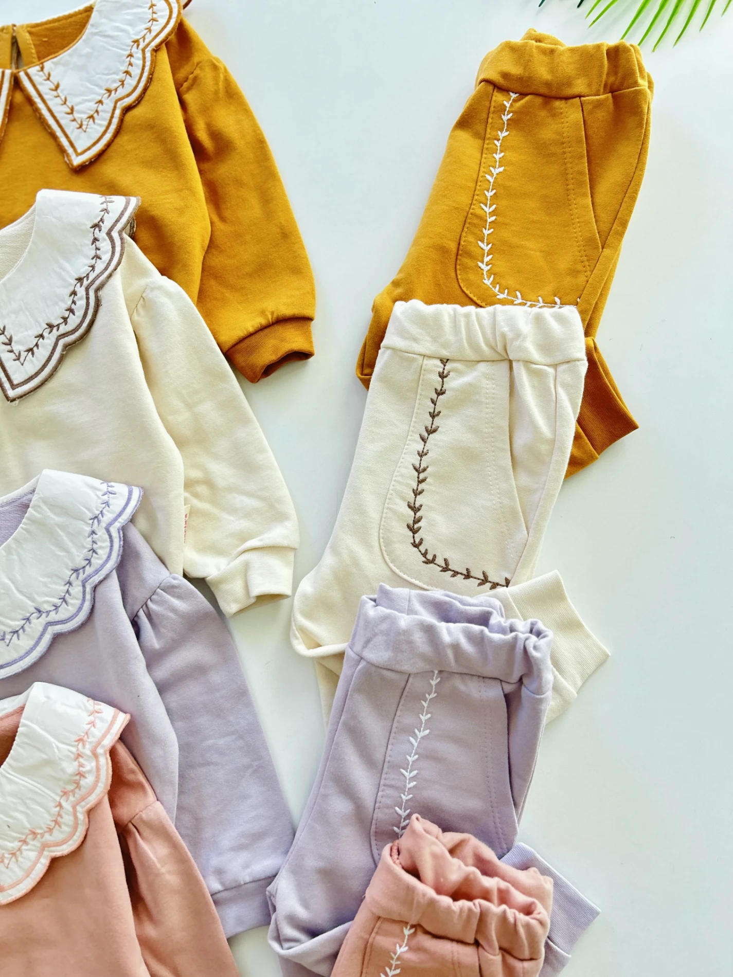 Vintage Yaka %100 Pamuk Premium Kalite 2’li Takım