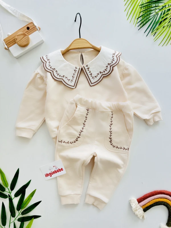 Vintage Yaka %100 Pamuk Premium Kalite 2’li Takım