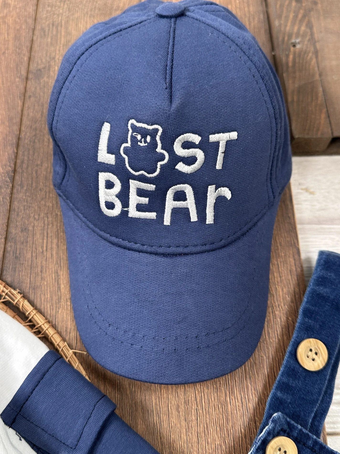 Salopet Şapkalı Cep Detaylı Likralı Kot Salopet Erkek Bebek Takım 