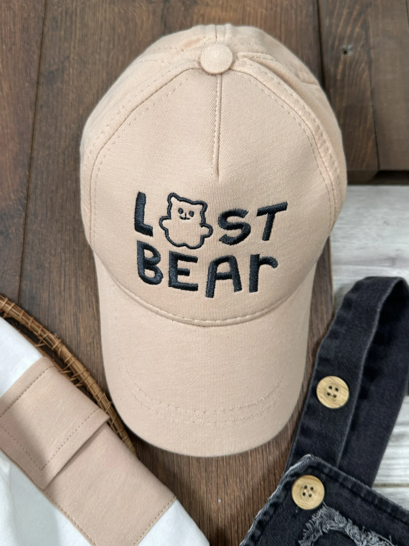 Salopet Şapkalı Cep Detaylı Likralı Kot Salopet Erkek Bebek Takım 