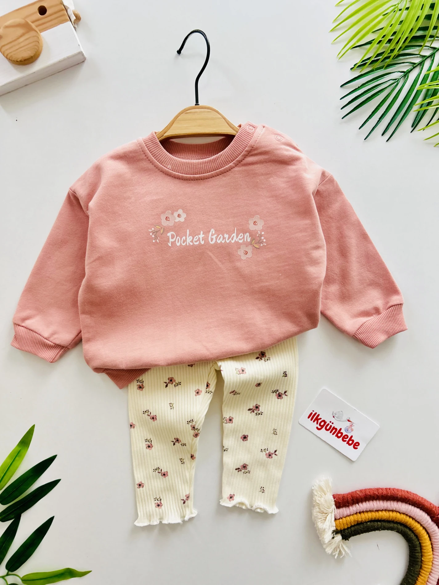 Çiçek Desenli Taytlı 2’li Takım