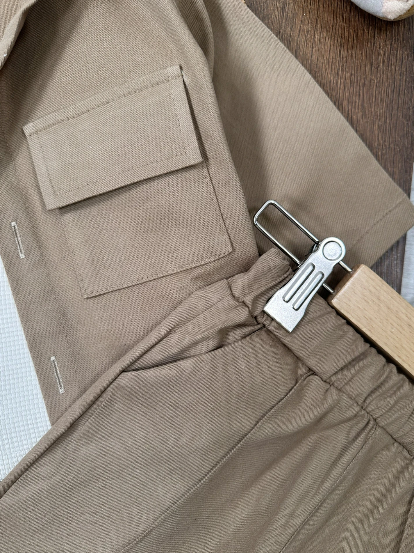 Keten Likralı  Omuzdan Çıtçıtlı Sweatshirt 3’lü Takım