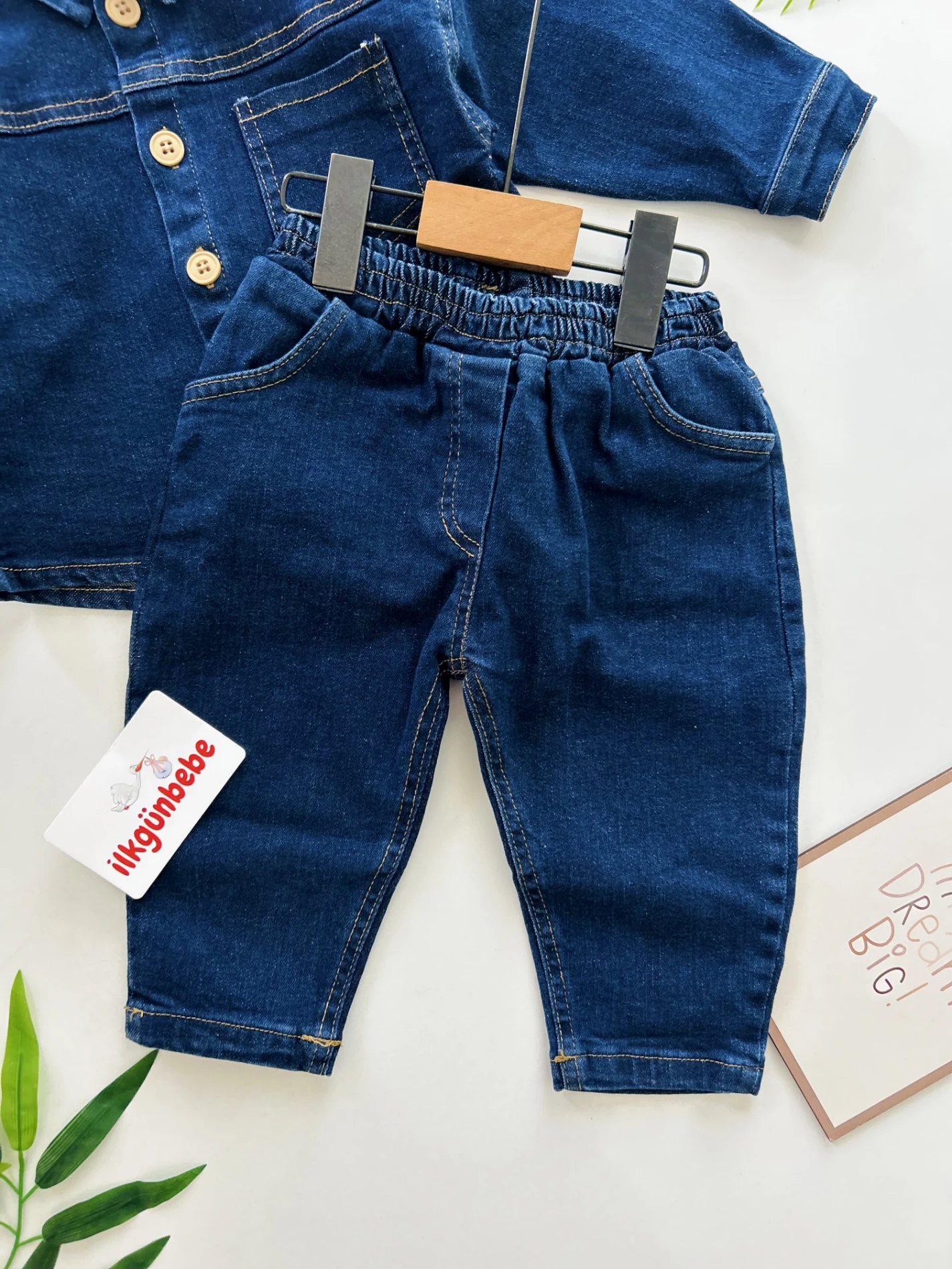 Kot Gömlek Kot Pantalonlu Likralı Premium Kalite Denim Takım