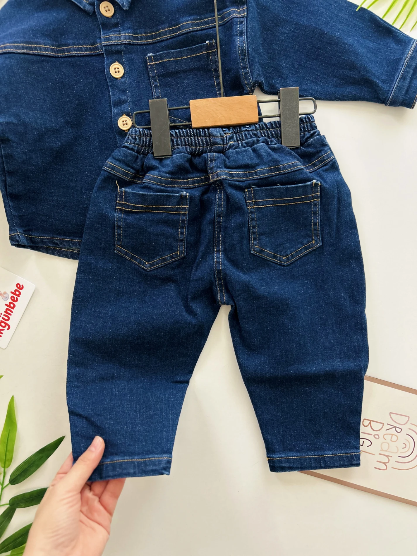 Kot Gömlek Kot Pantalonlu Likralı Premium Kalite Denim Takım