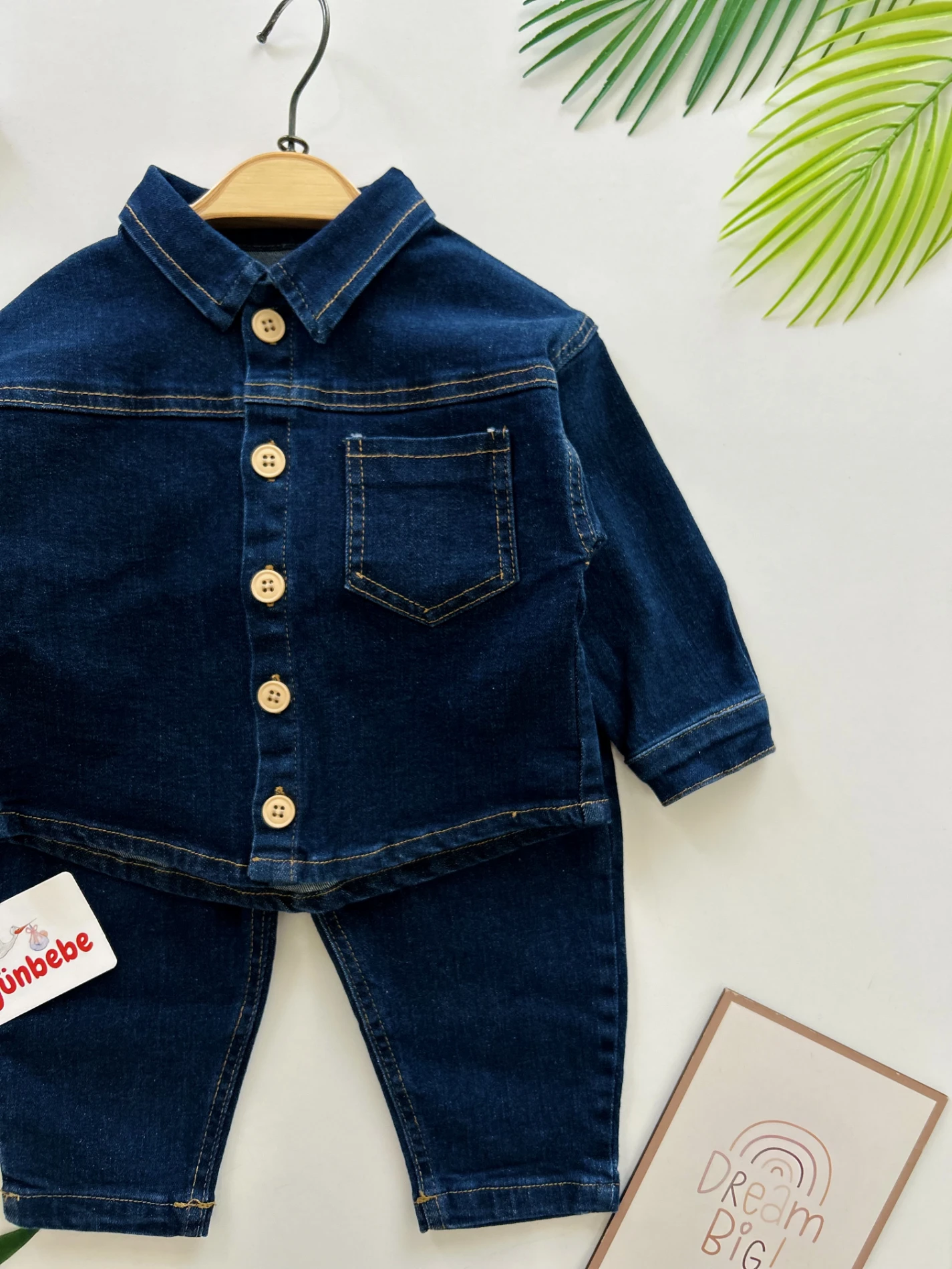 Kot Gömlek Kot Pantalonlu Likralı Premium Kalite Denim Takım