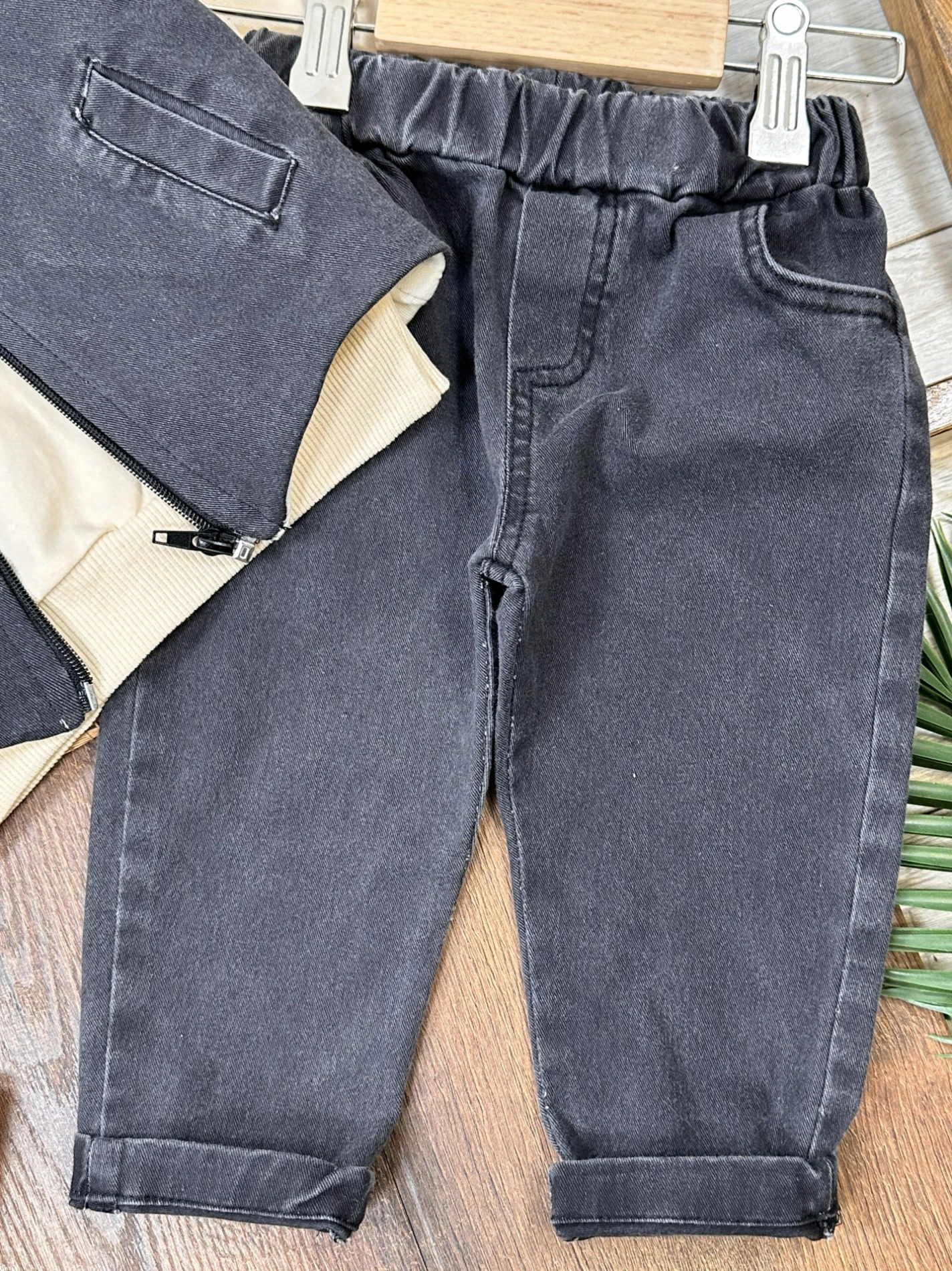 Boston Yelekli Şapkalı Oversize Sweatshirt Likralı Kot   Takım