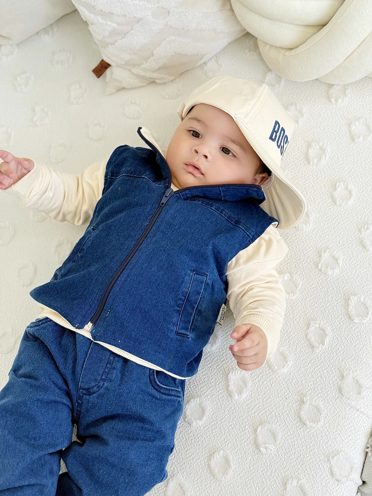 Boston Yelekli Şapkalı Oversize Sweatshirt Likralı Kot   Takım