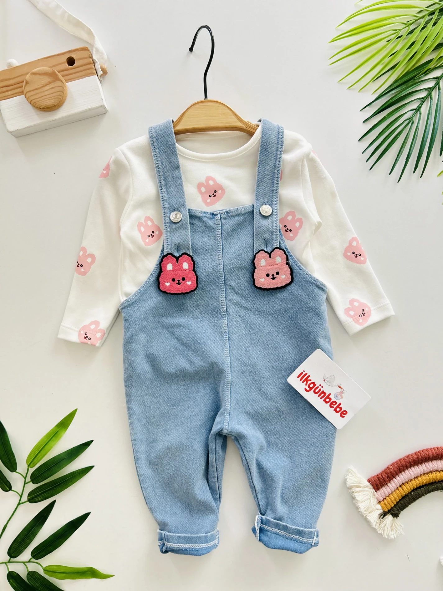 Sevimli Figür Desenli %100 Pamuk Likralı 2’li Takım