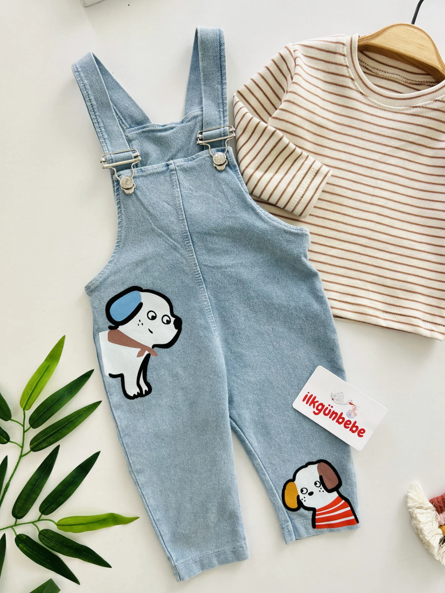 Cute Dog  Desenli %100 Pamuk Likralı Kot 2’li Takım