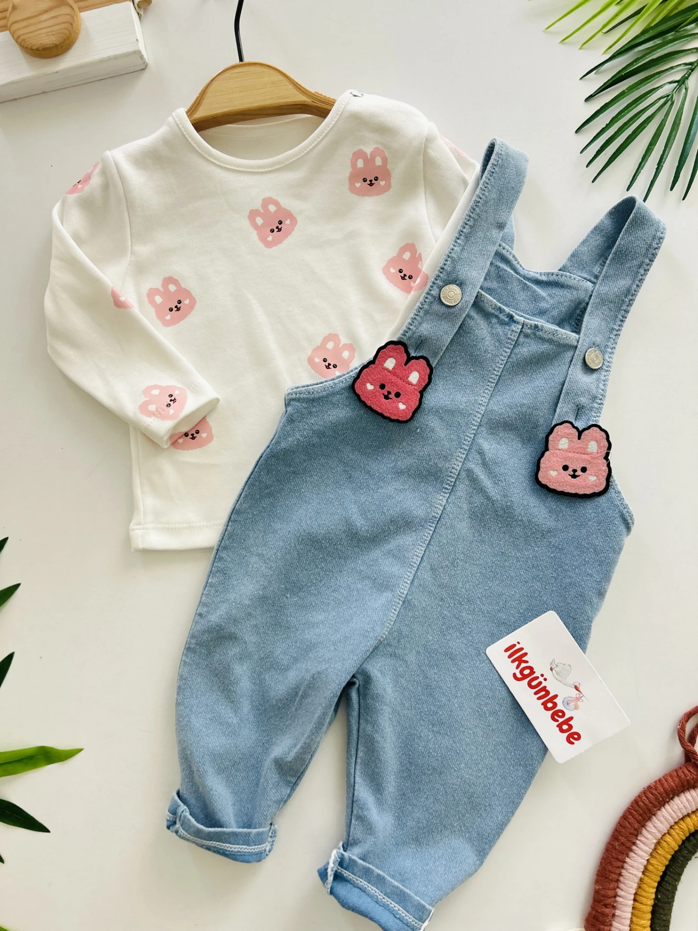 Sevimli Figür Desenli %100 Pamuk Likralı 2’li Takım