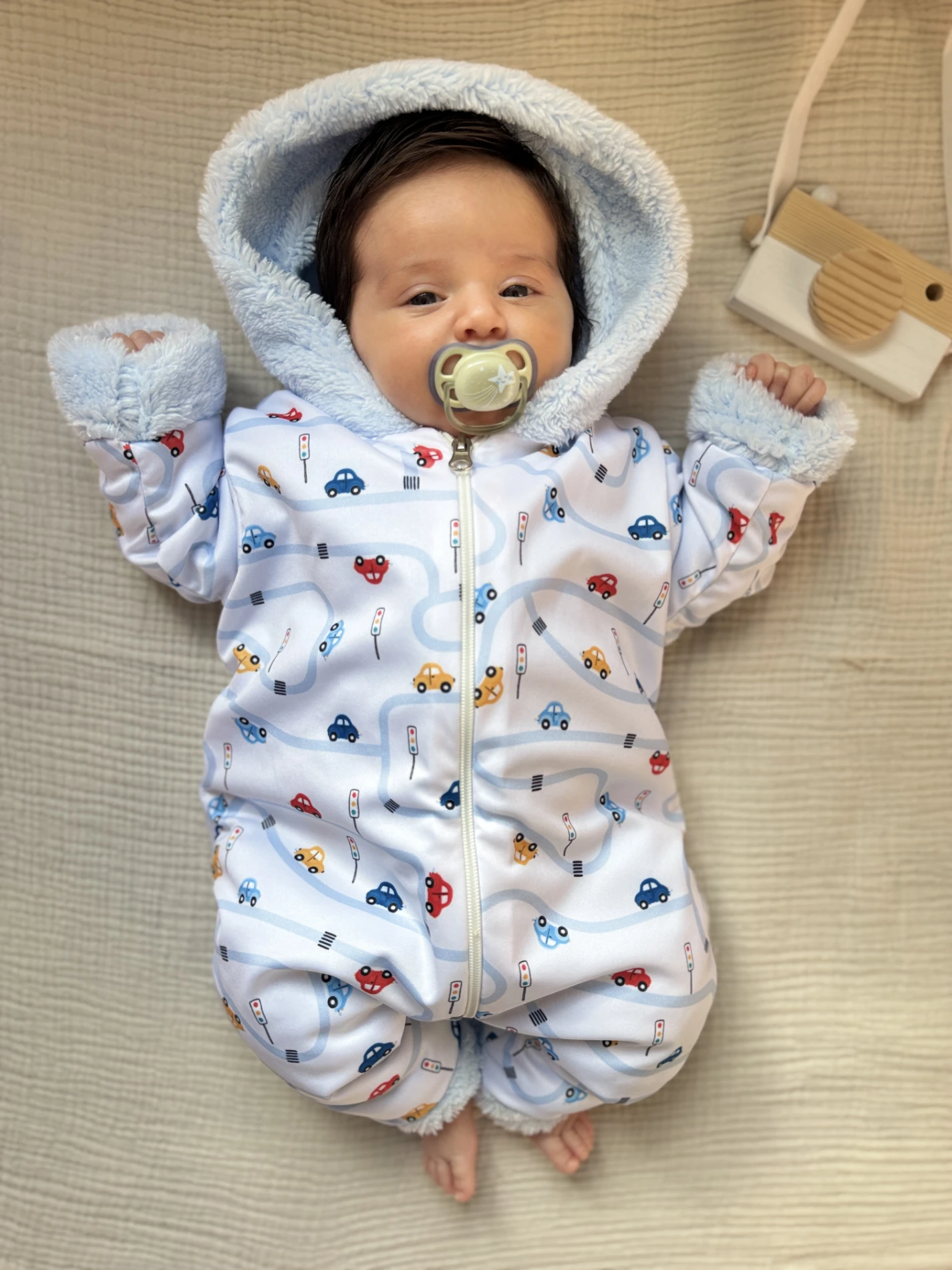  Arabalar Baskılı Boydan Fermuarlı Içi Kürklü Kışlık Welsoft Tulum