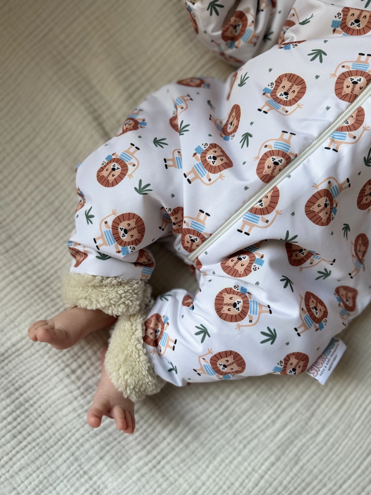  Aslan Baskılı Boydan Fermuarlı Içi Kürklü Kışlık Welsoft Tulum