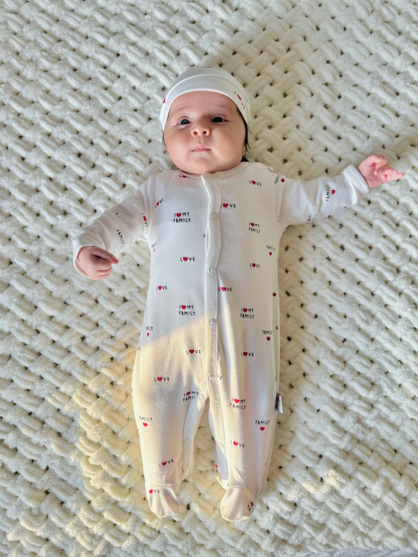 Love Family Zıbınlı Şapkalı Tulum Set