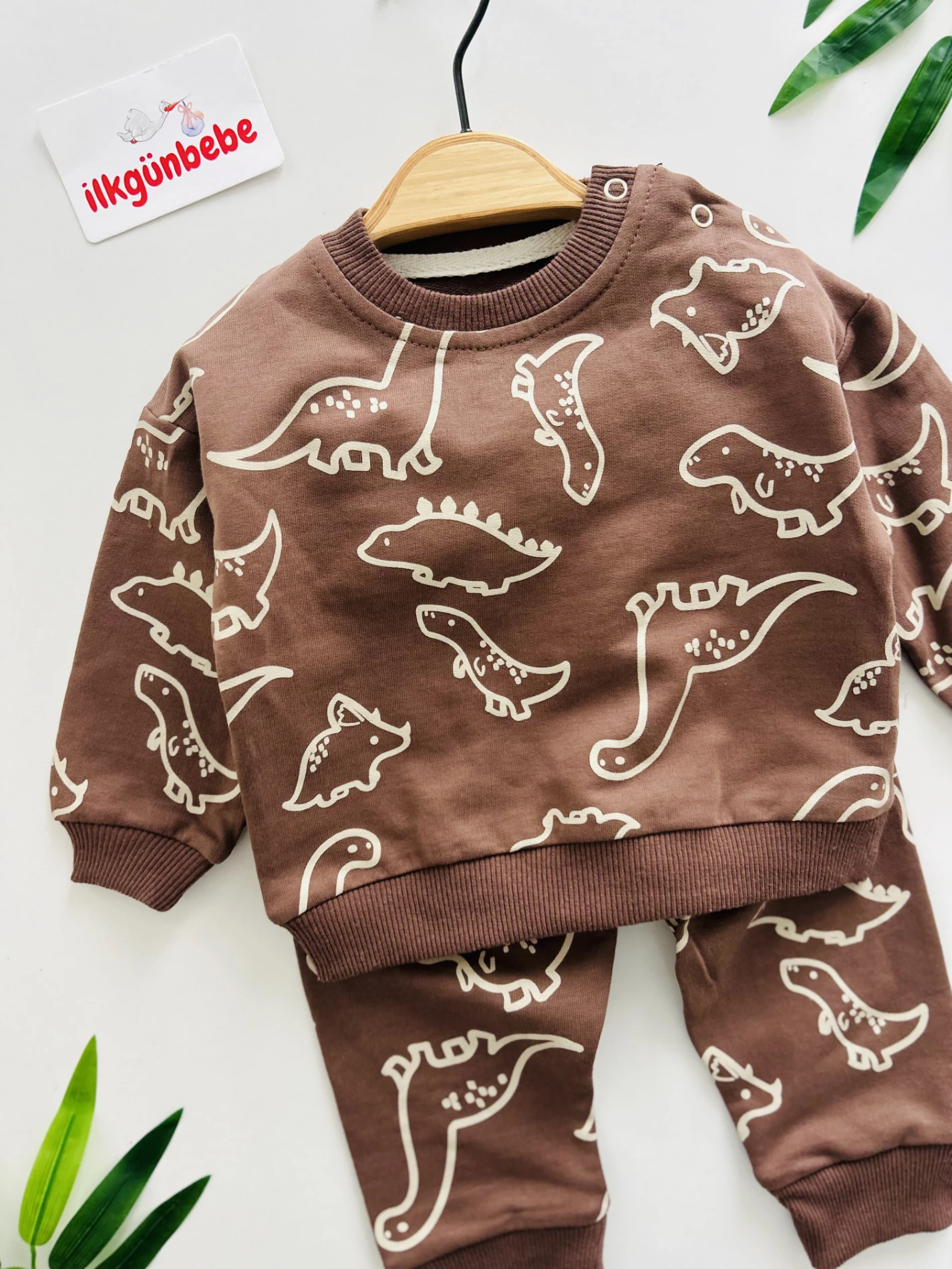 Dino Desenli  %100 Pamuk 2’li Takım