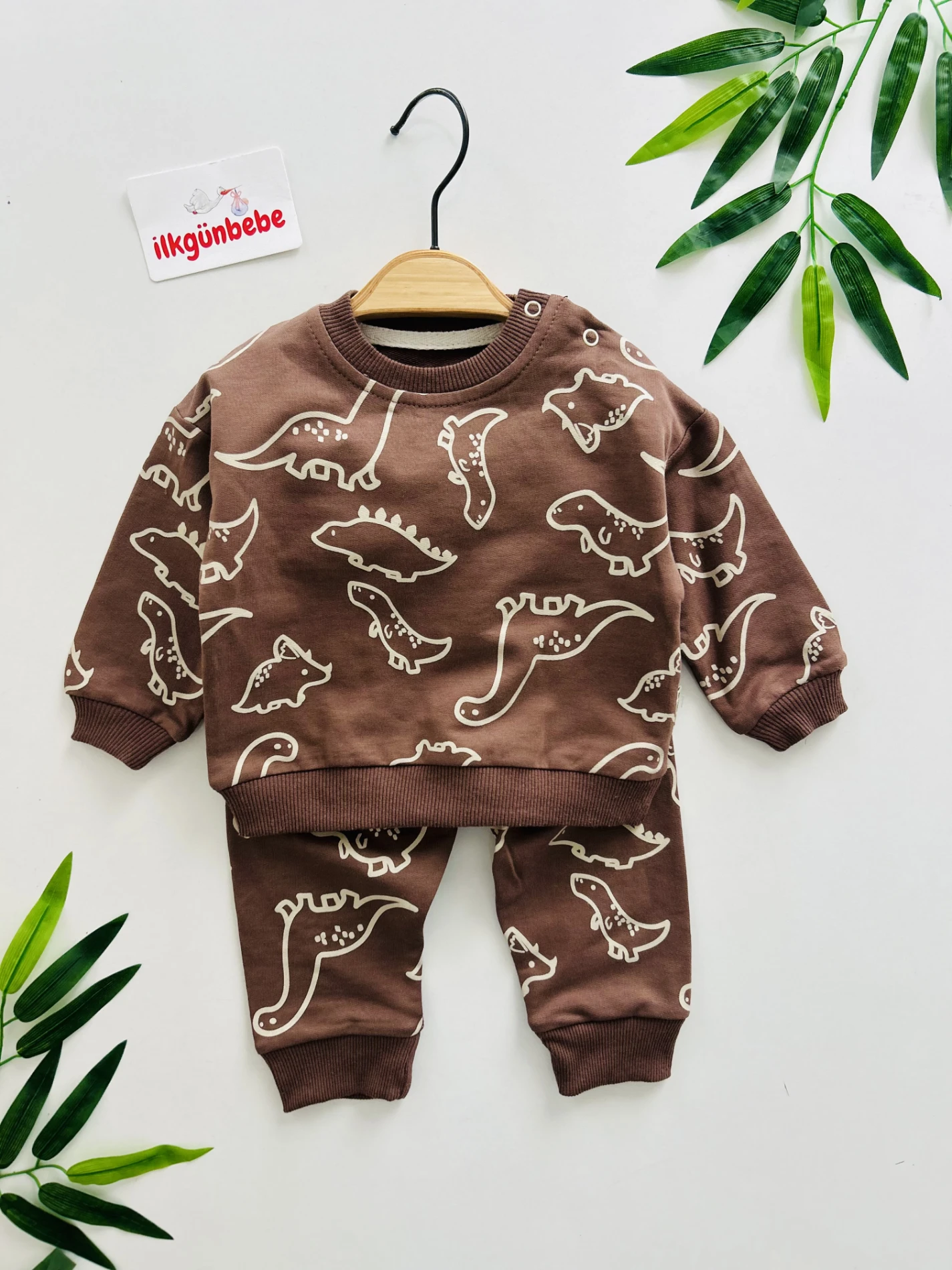 Dino Desenli  %100 Pamuk 2’li Takım