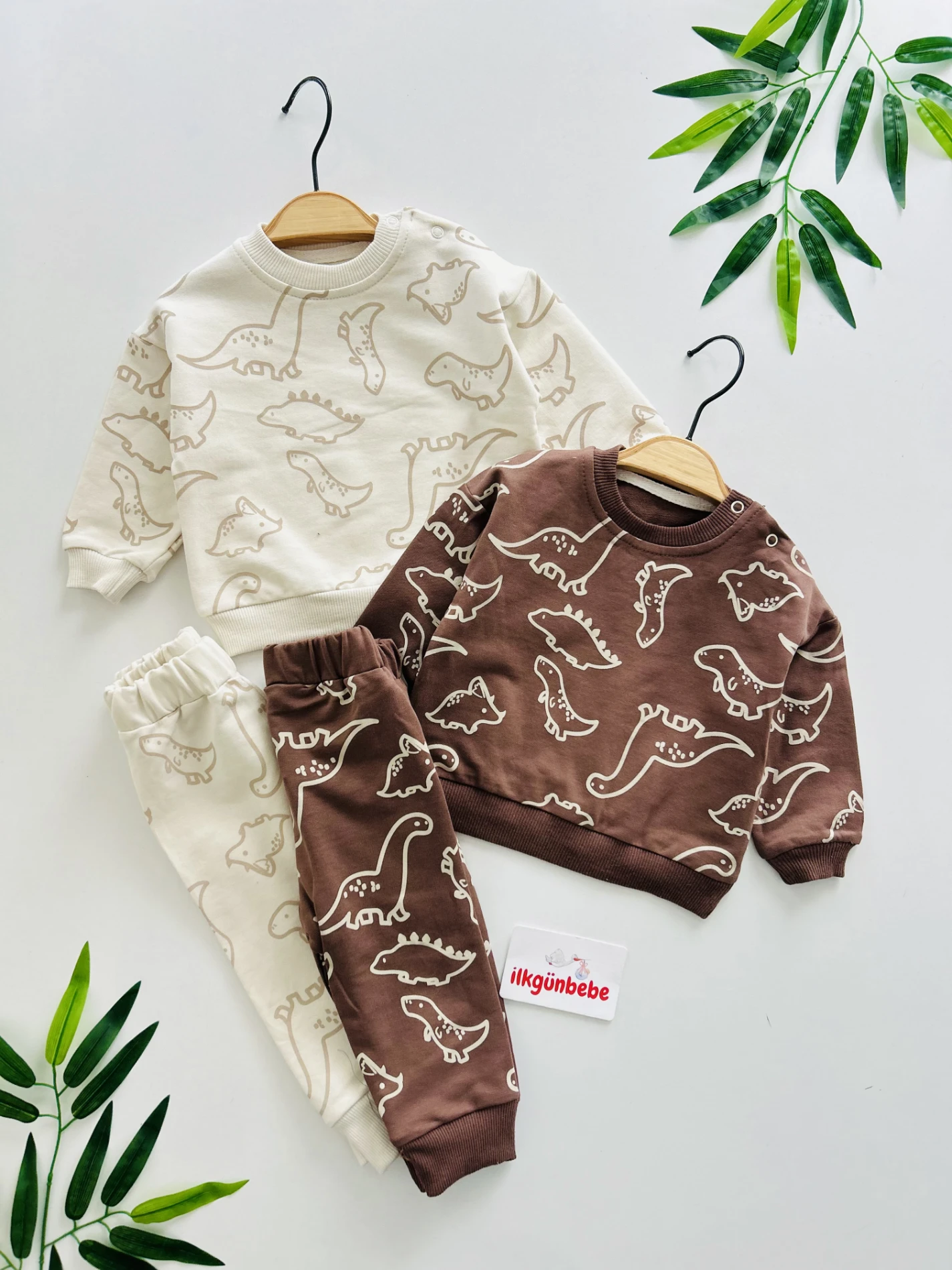 Dino Desenli  %100 Pamuk 2’li Takım