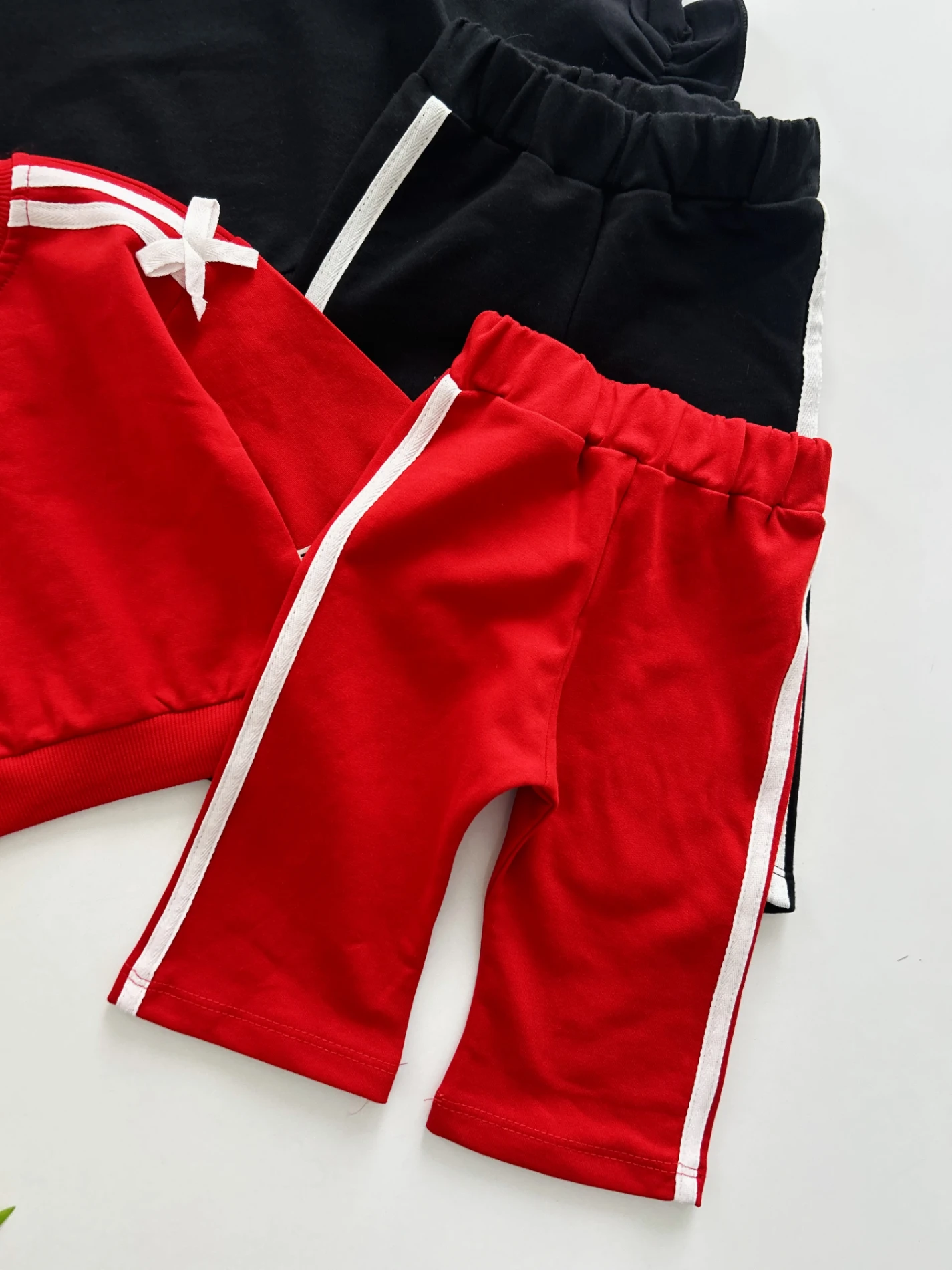 Fiyonk Detaylı Şeritli %100 Pamuk 2’li Takım