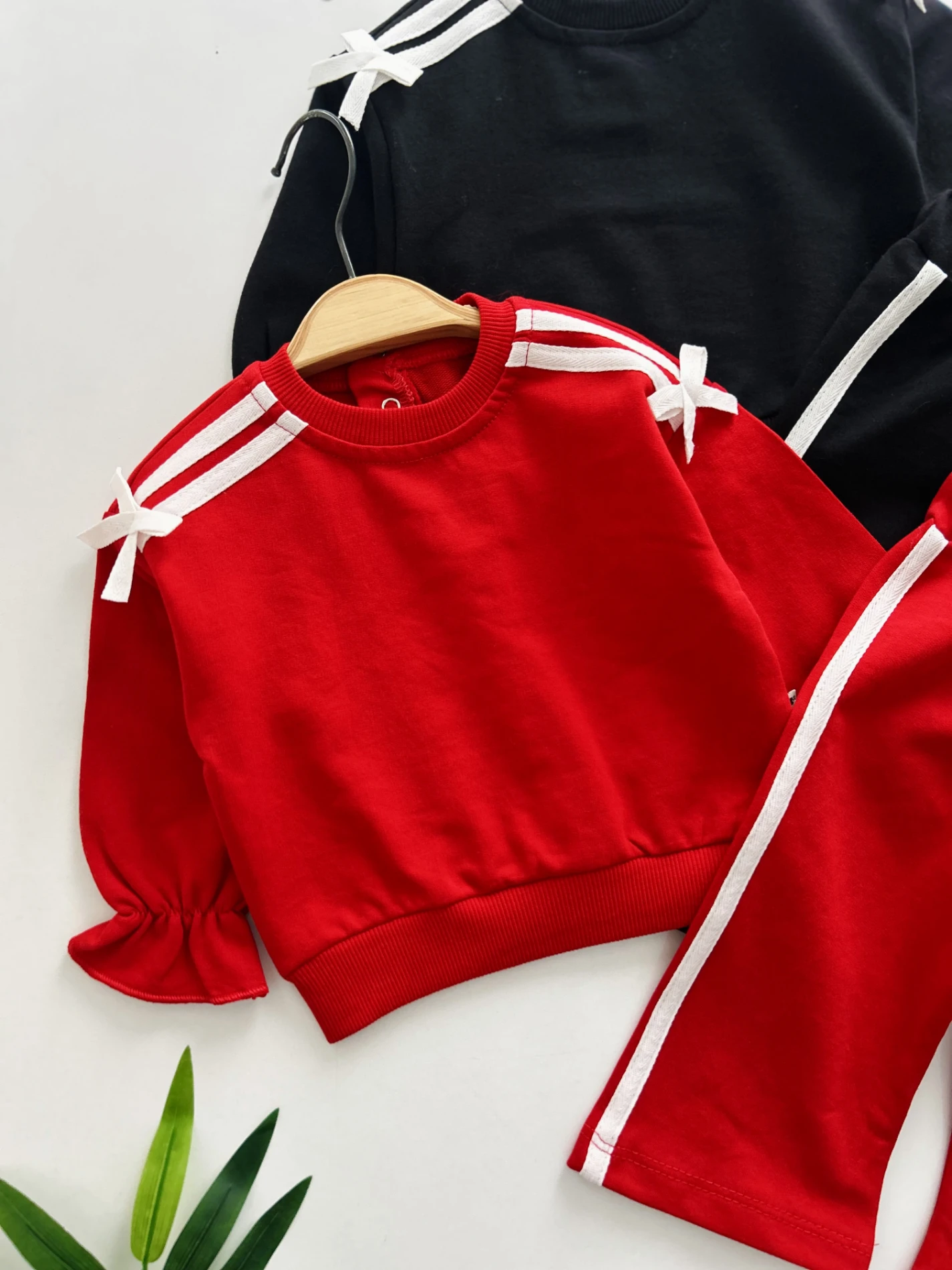 Fiyonk Detaylı Şeritli %100 Pamuk 2’li Takım