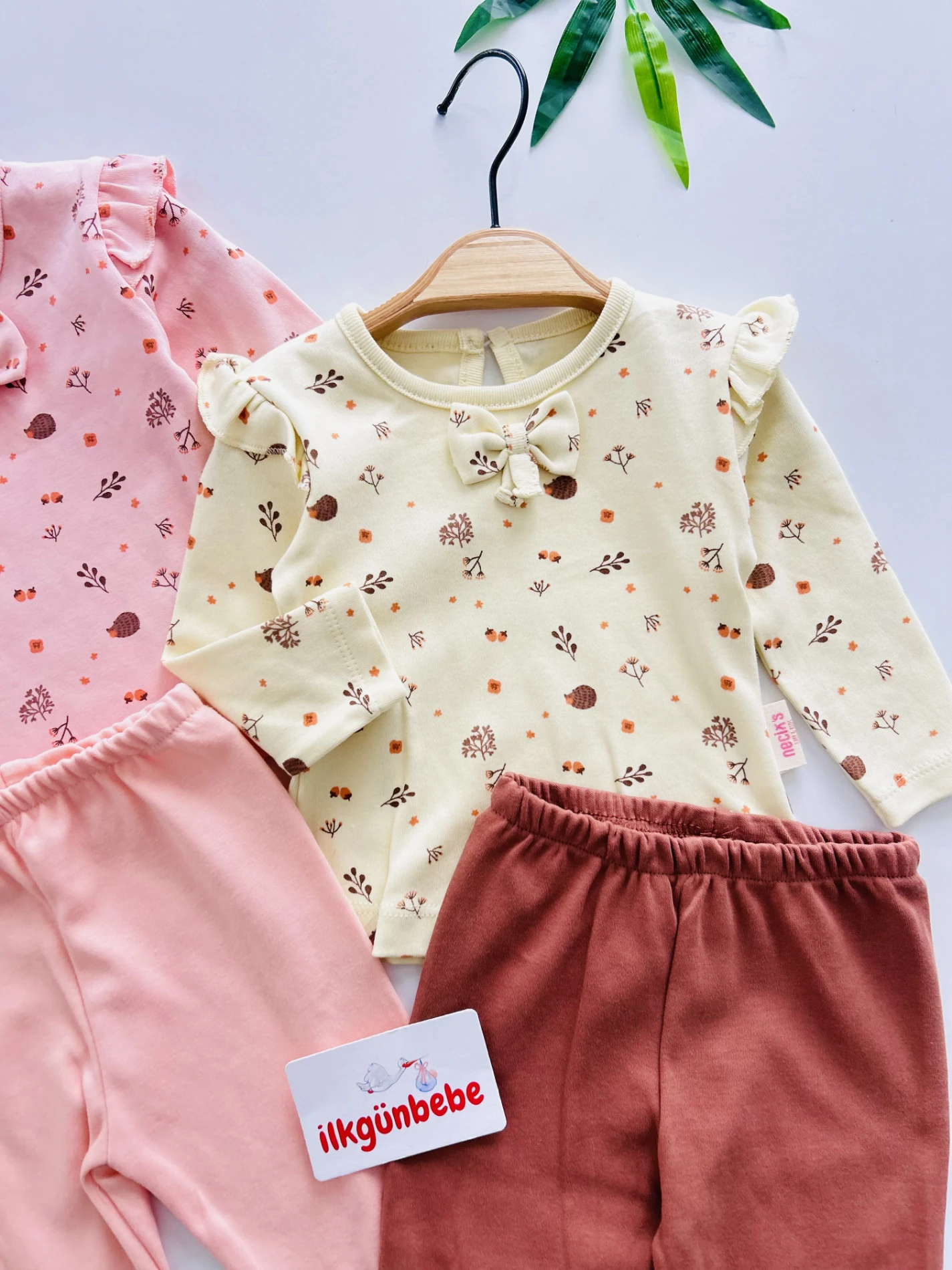 Fiyonk Detaylı %100 Pamuk 2’li Takım