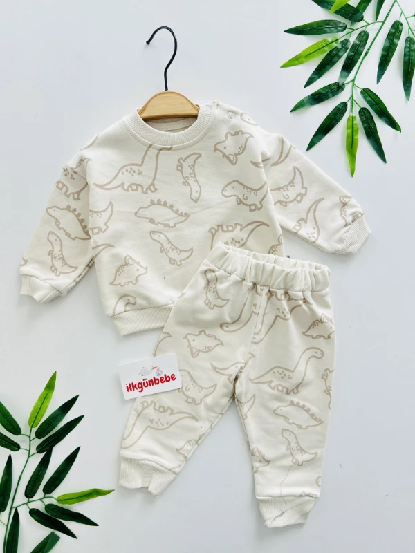 Dino Desenli  %100 Pamuk 2’li Takım