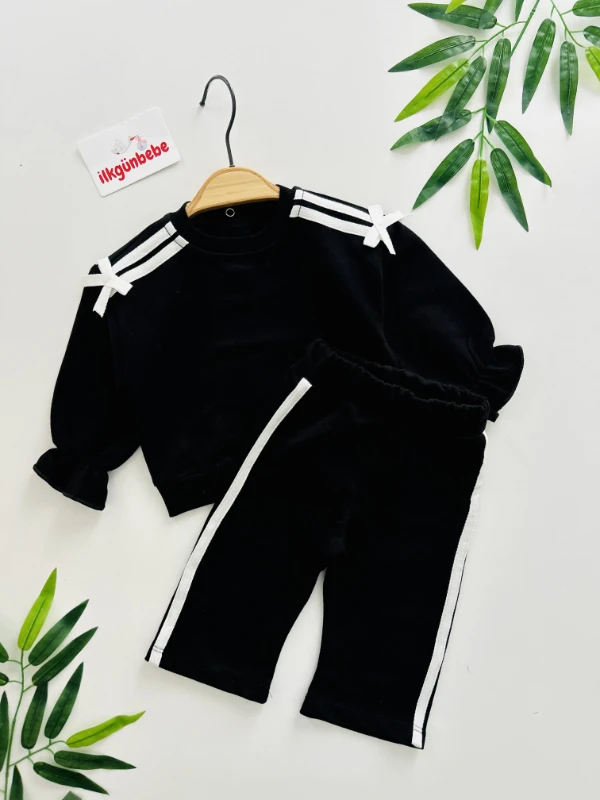 Fiyonk Detaylı Şeritli %100 Pamuk 2’li Takım