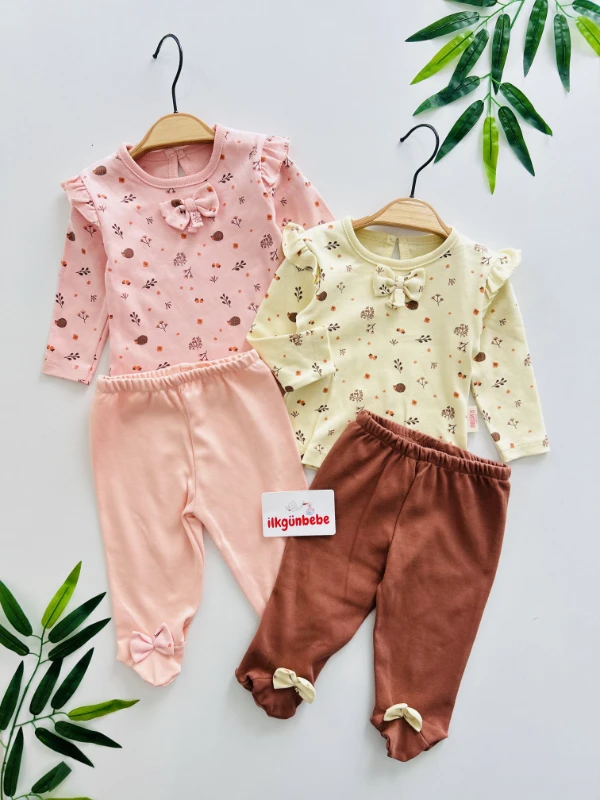 Fiyonk Detaylı %100 Pamuk 2’li Takım