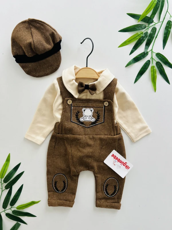 Kasketli Papyonlu Bodyli Salopet Takım