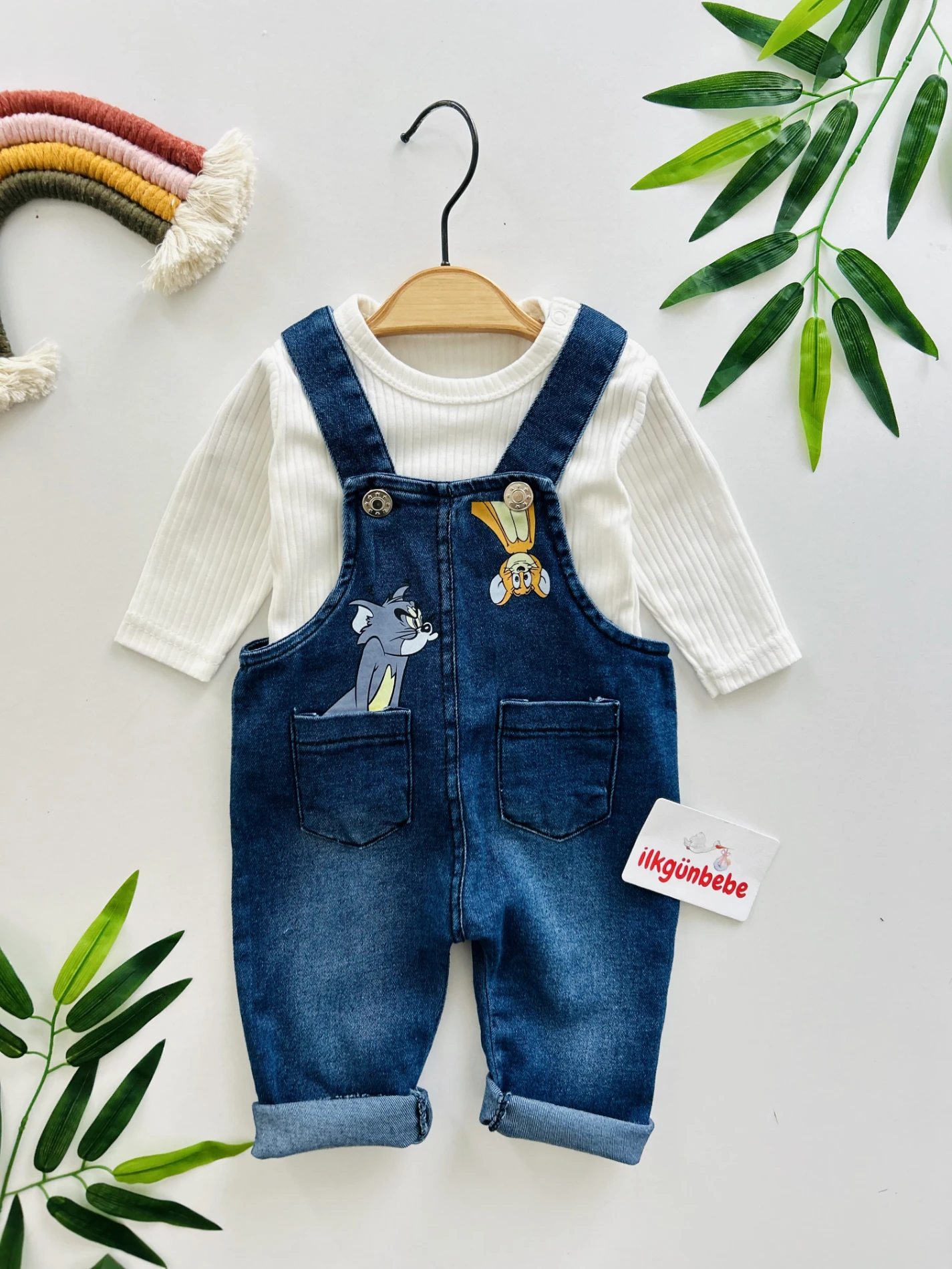  Bodyli Tom And Jerry Kot Salopetli Set