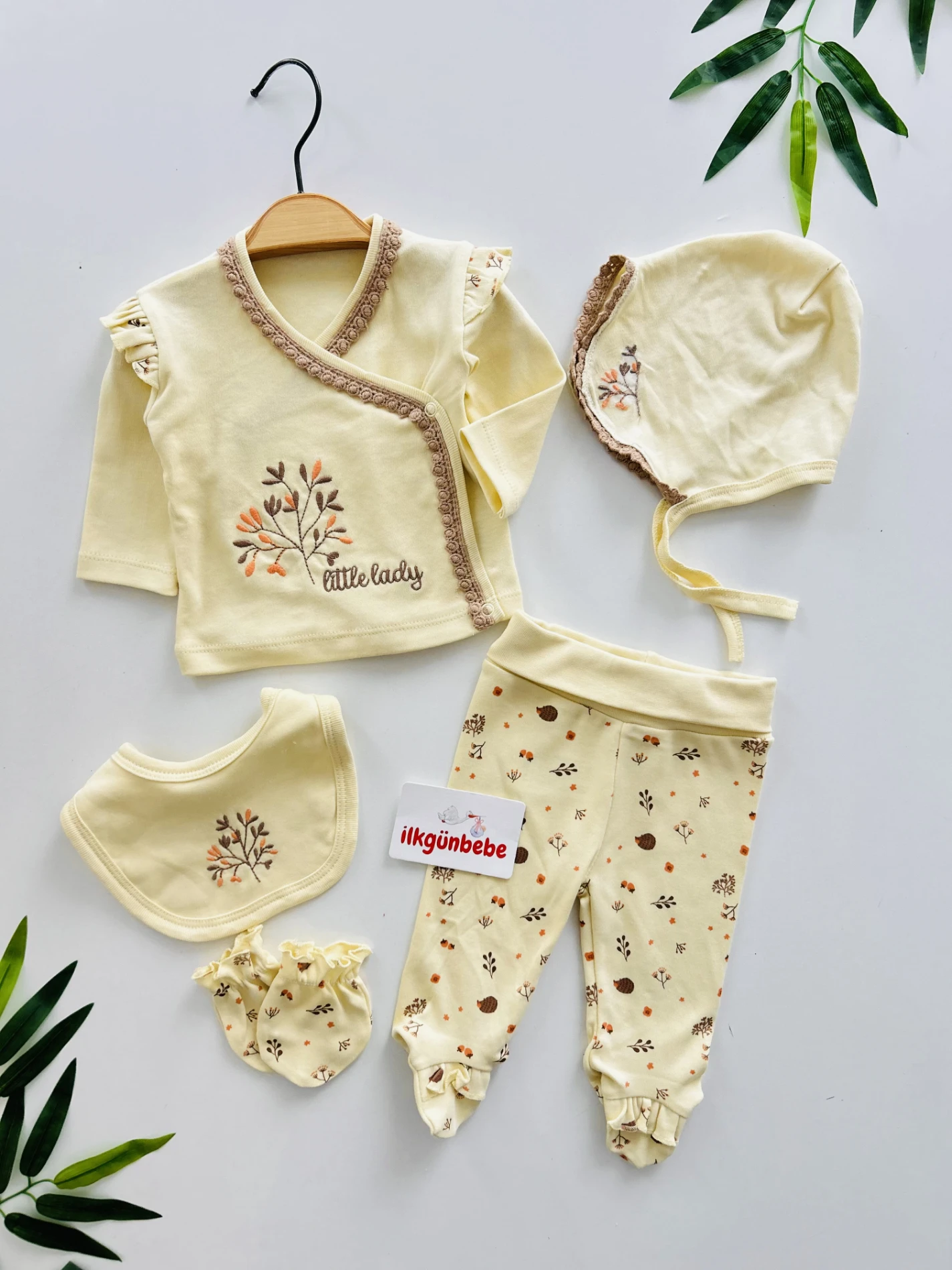 Little Lady %100 Pamuk 5 Parça Yenidoğan Set