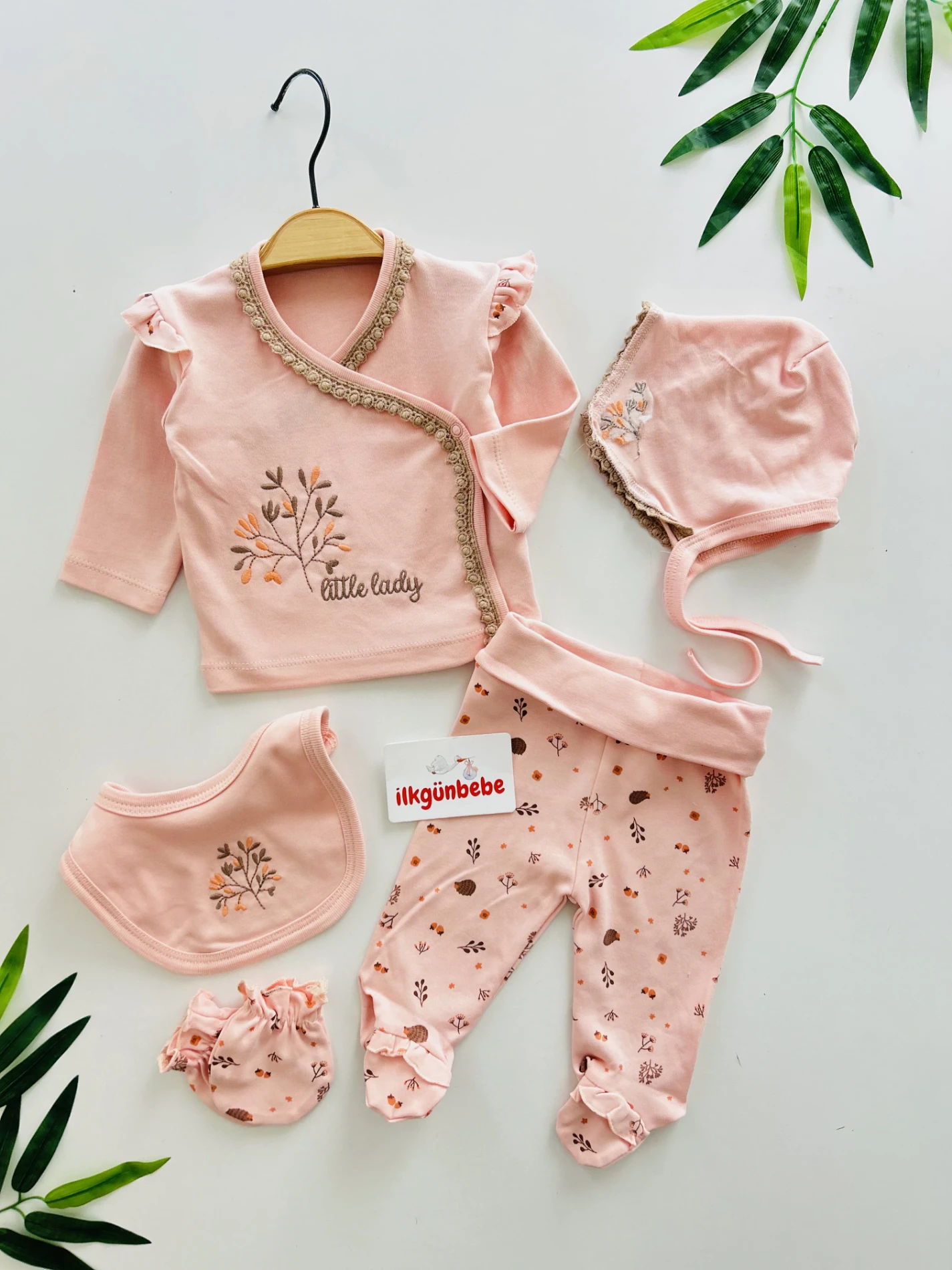 Little Lady %100 Pamuk 5 Parça Yenidoğan Set
