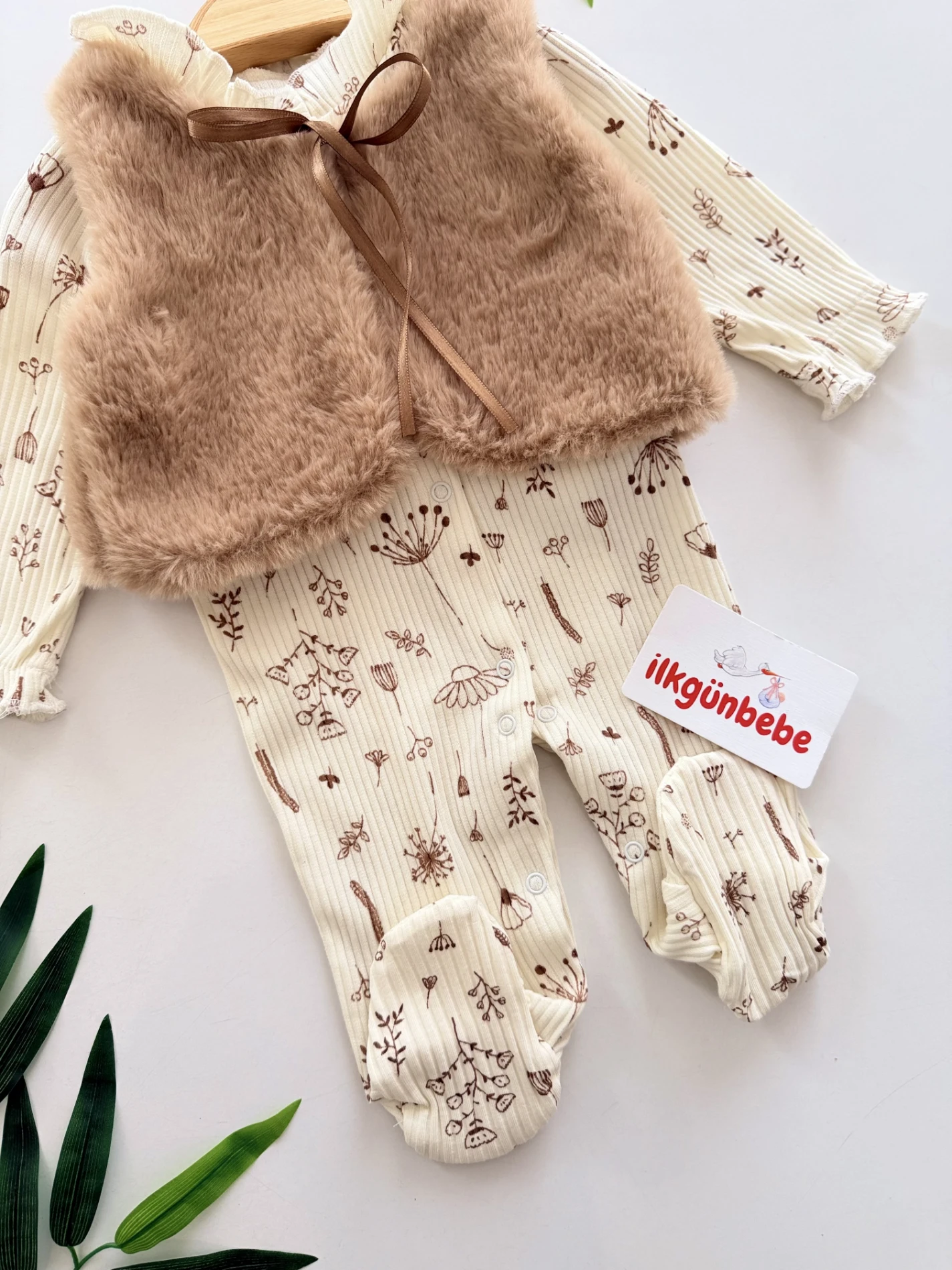 Lady Kürk Çıkabilen Yelekli Fitilli Esnek Kumaş 2’li Tulum 