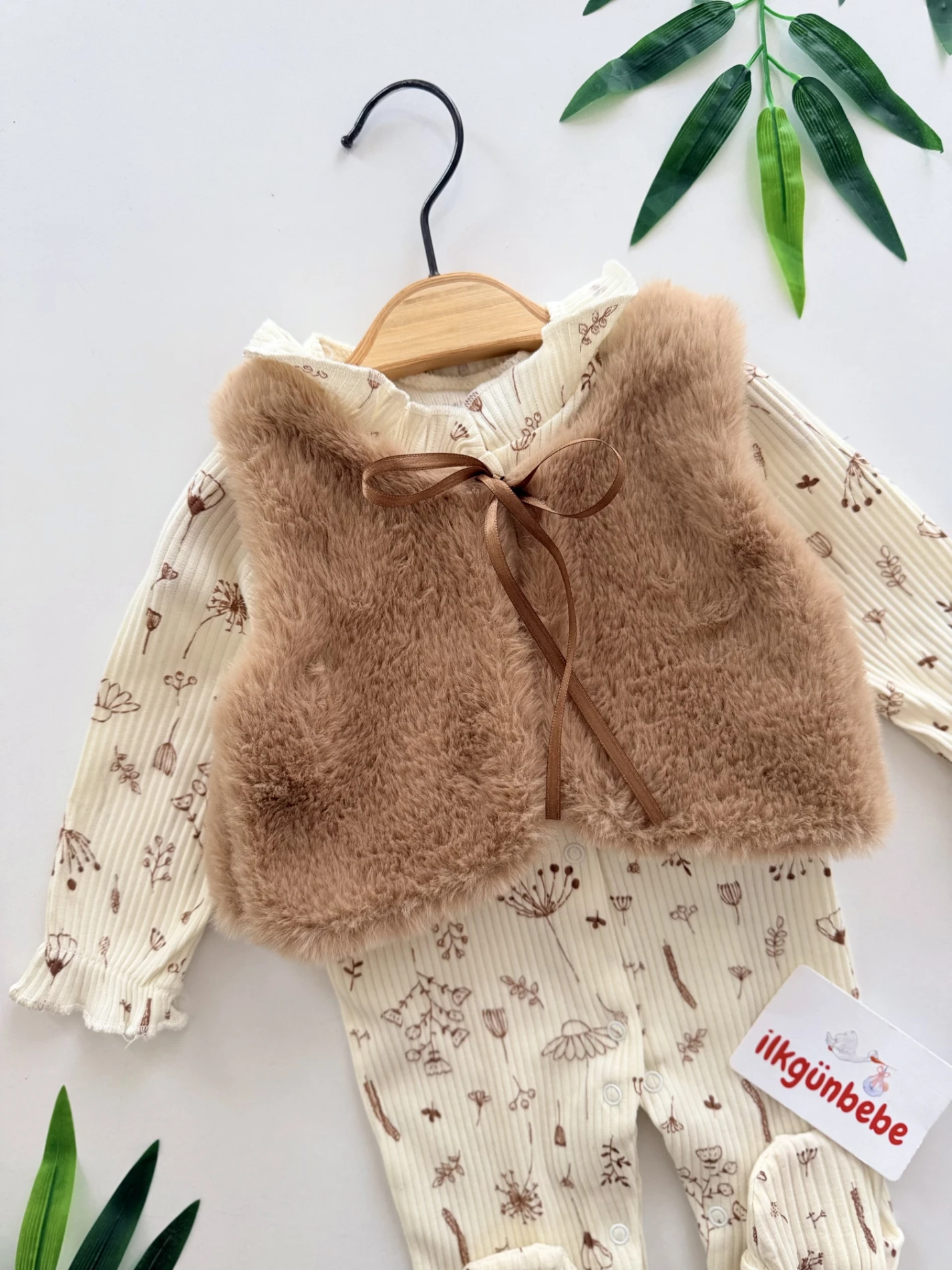 Lady Kürk Çıkabilen Yelekli Fitilli Esnek Kumaş 2’li Tulum 