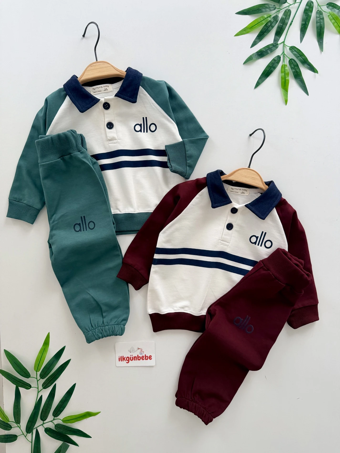Allo Çizgili %100 Pamuk Mevsimlik Takım